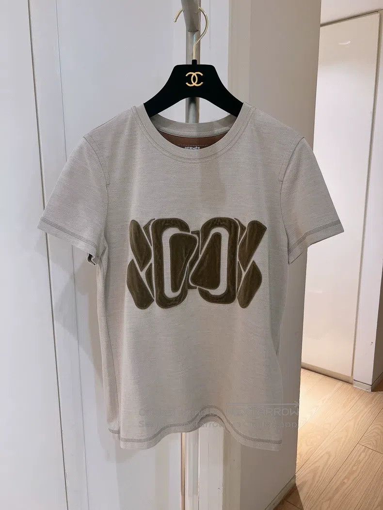 Hermes Velvet two-tone short sleeve T-shirt