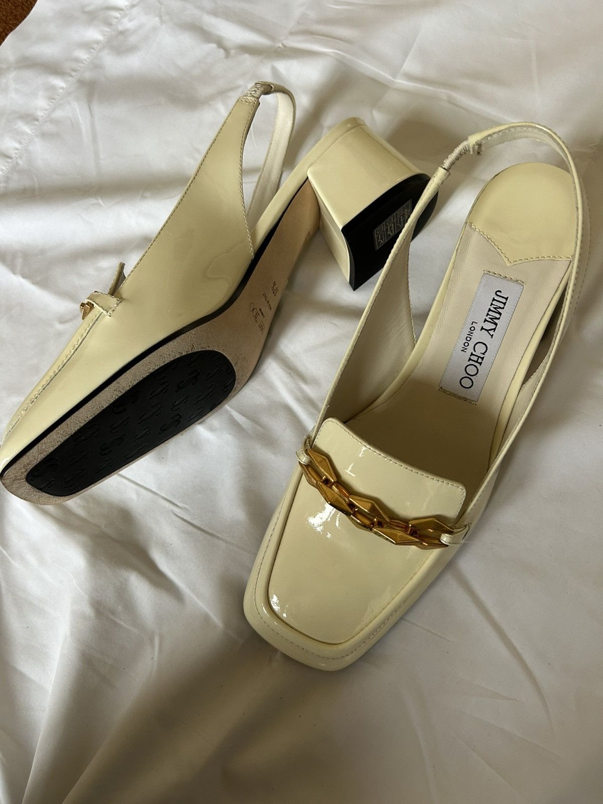 Chanel Jimmy Choo white gold heel Size US 7.5 / IT 37.5 - 3 Thumbnail