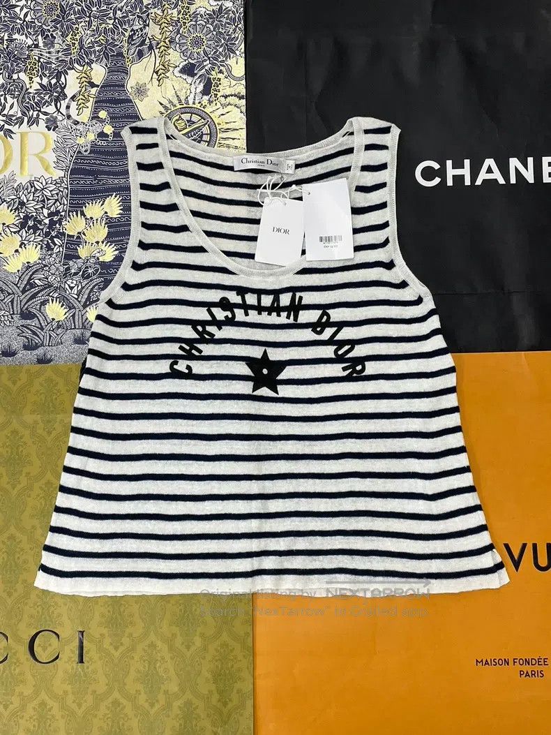 Dior Dior 25 new black and white striped lucky star vest Size XS / US 0-2 / IT 36-38 - 1 Thumbnail