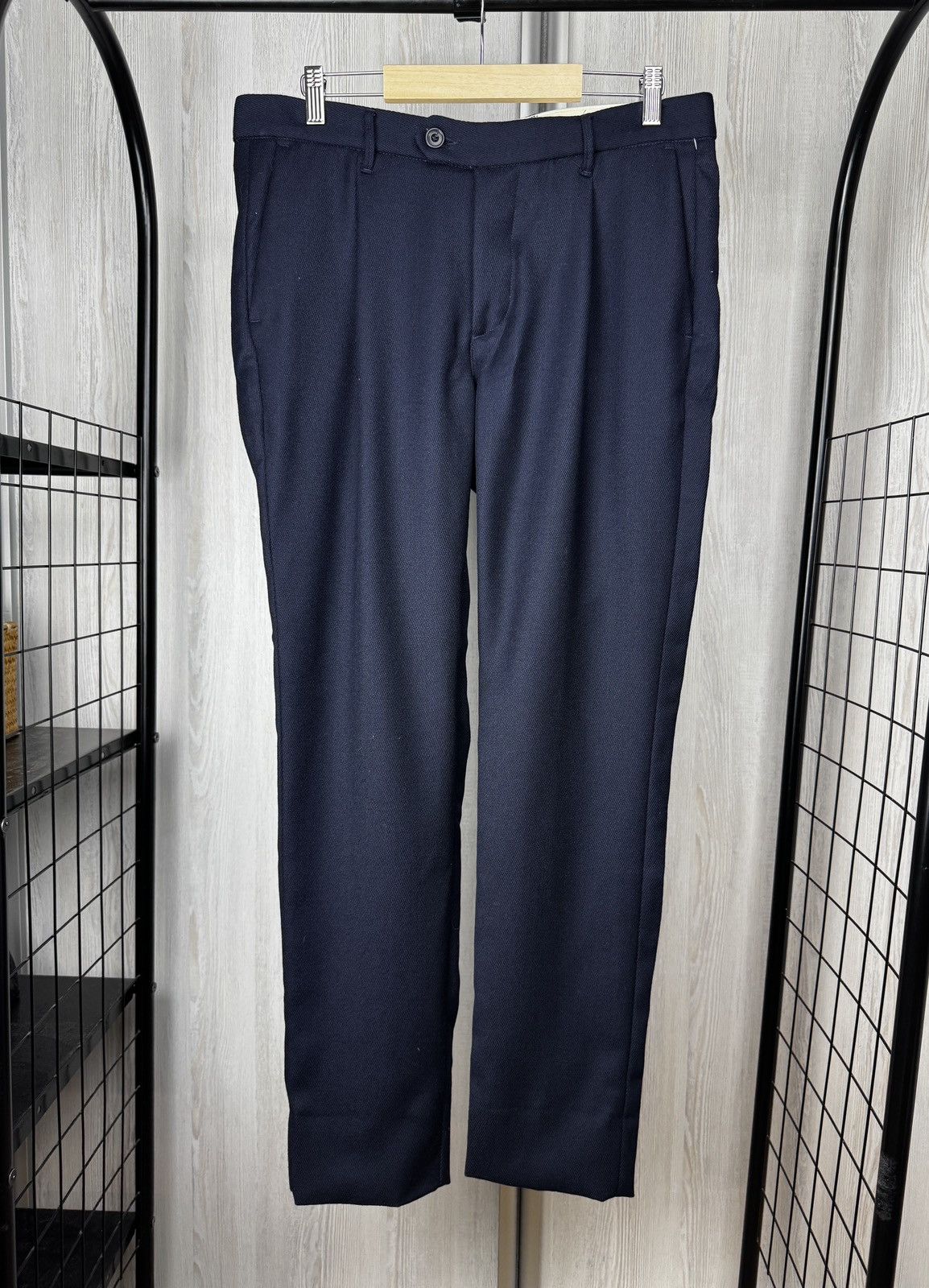 Other Tela Genova Wool Navy blue Volmo classic pants trousers 34 Size US 34 / EU 50 - 1 Thumbnail