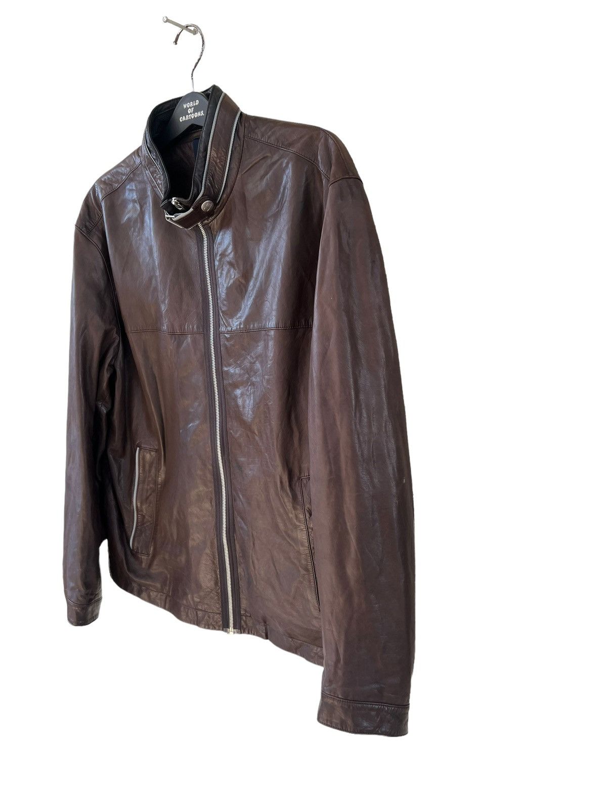 Ermenegildo Zegna Zegna Sport Patina Brown Leather Jacket Size US XXL / EU 58 / 5 - 8 Thumbnail