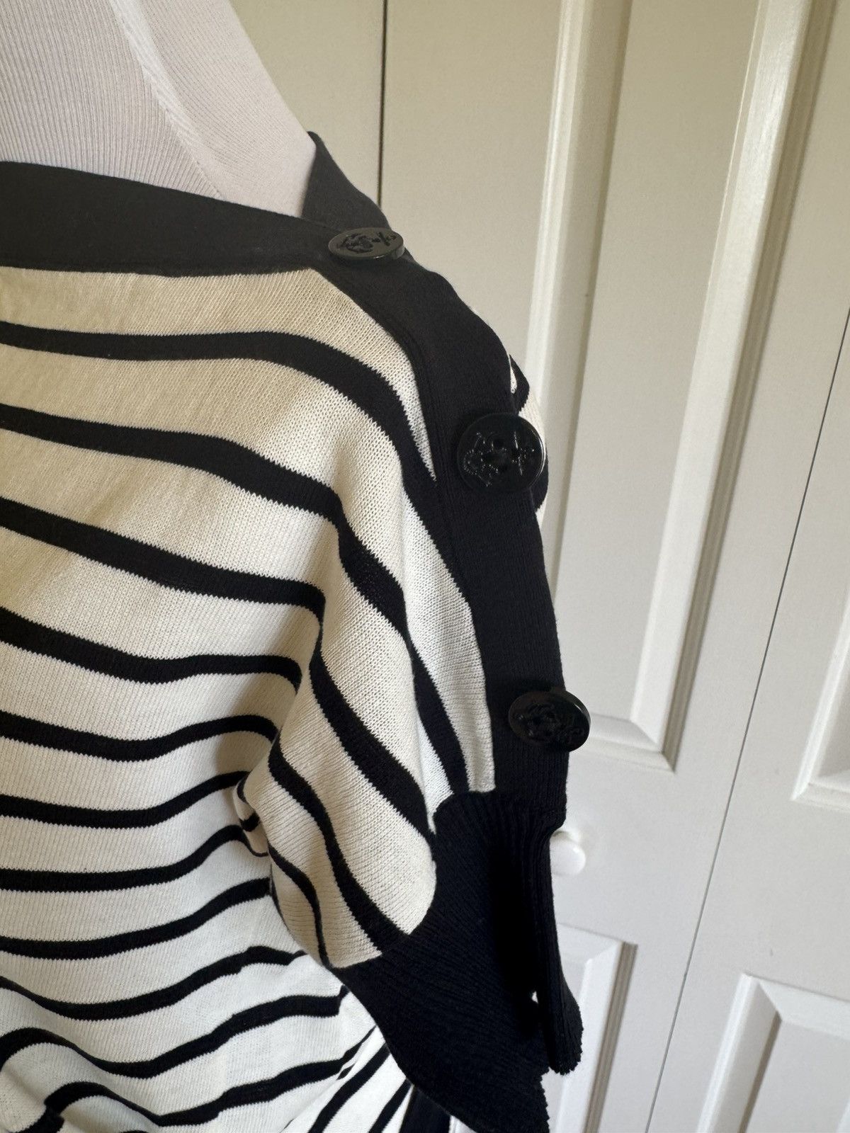 Other MARINA YACHTING White/Navy Striped Knit Cotton Tunic M EUC Size M / US 6-8 / IT 42-44 - 4 Thumbnail