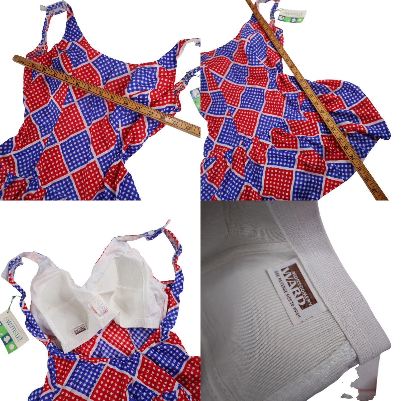 Vintage VINTAGE Montgomery Ward Swim Suit One Piece Womens Large L Red White Blue Multi 1960s NWT Size L / US 10 / IT 46 - 8 Thumbnail