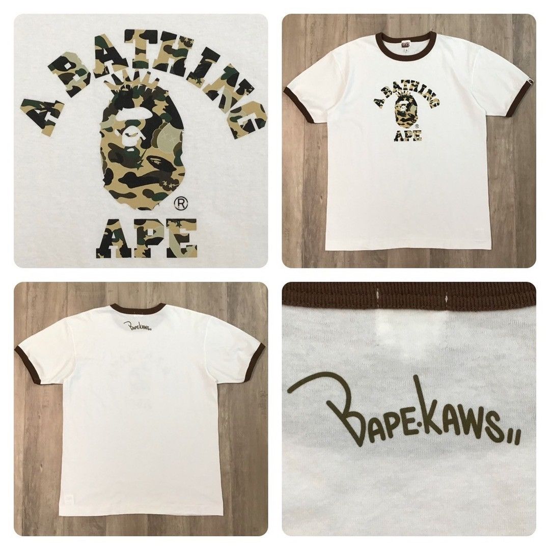 Bape × Kaws × Nigo KAWS × BAPE camo bendy NYC college logo T