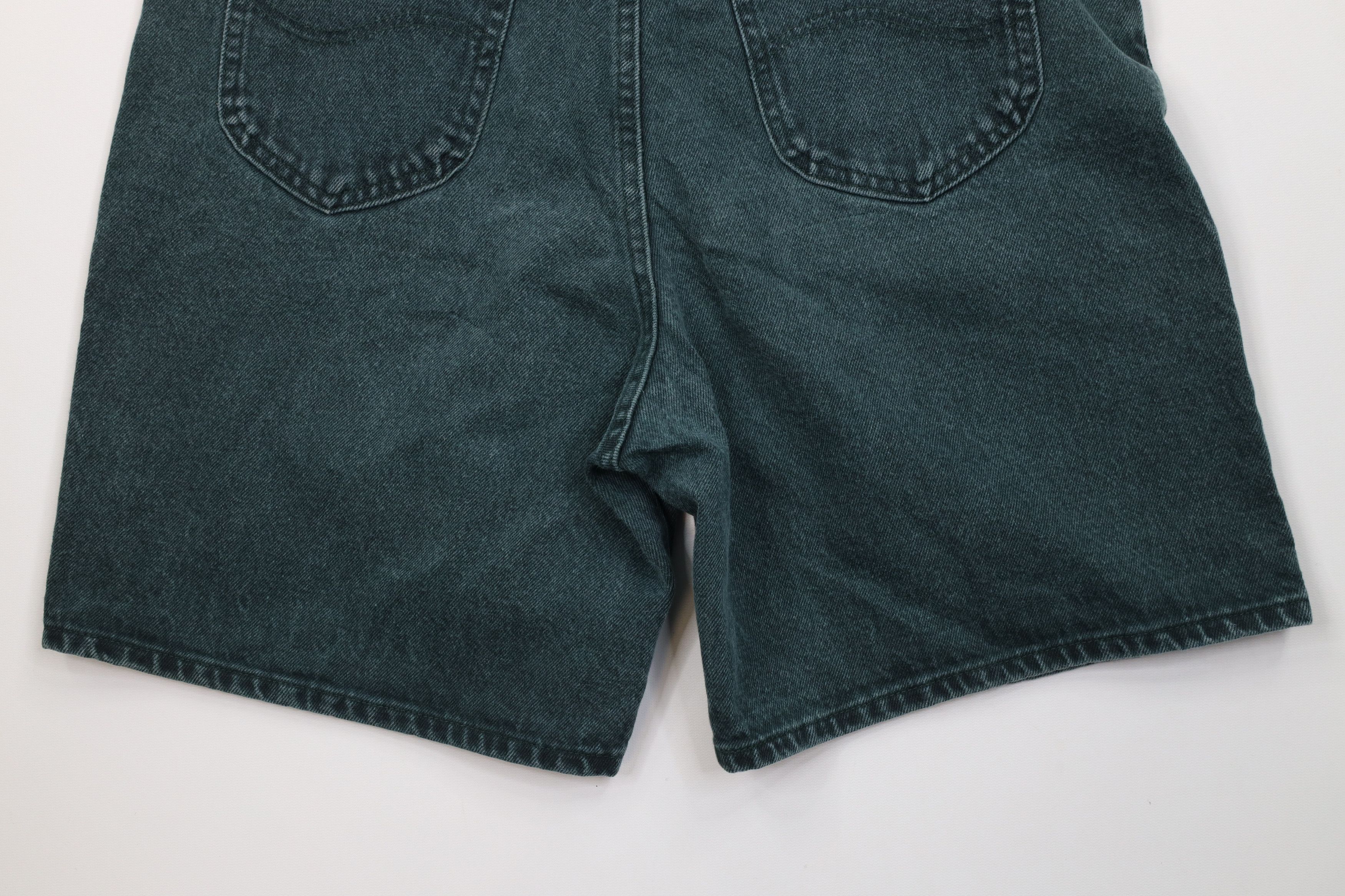 Lee Vintage 90s Lee Relaxed Fit Denim Jean Shorts Green USA Size 38" / US 16 / IT 52 - 10 Thumbnail