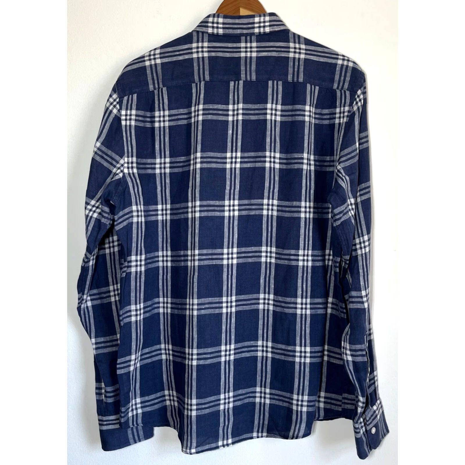 Faherty Faherty Men’s Button-Up Linen Shirt Plaid Blue M Adult Button-Up Long Sleeve Casual Regular Fit Shirts Mens Size US M / EU 48-50 / 2 - 2 Thumbnail