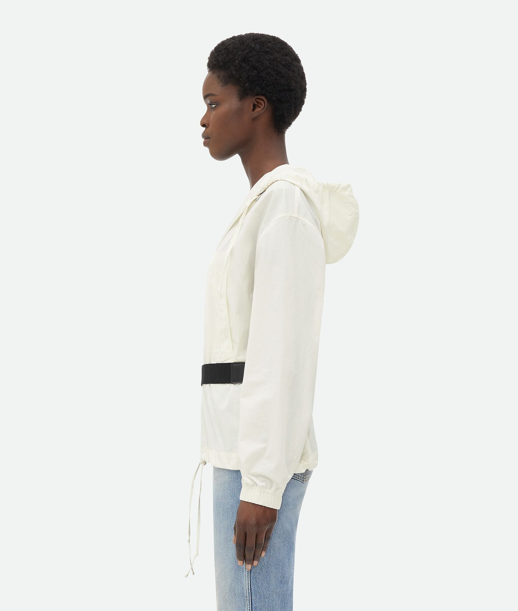Bottega Veneta o1n1vont0525 Packable Tech Nylon Blouson in Chalk Size L / US 10 / IT 46 - 2 Thumbnail