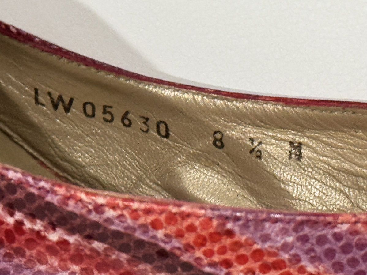 Stuart Weitzman Stuart Weitzman Red Pink Leather Wedge Slingback Buckle Size US 8.5 / IT 38.5 - 8 Thumbnail