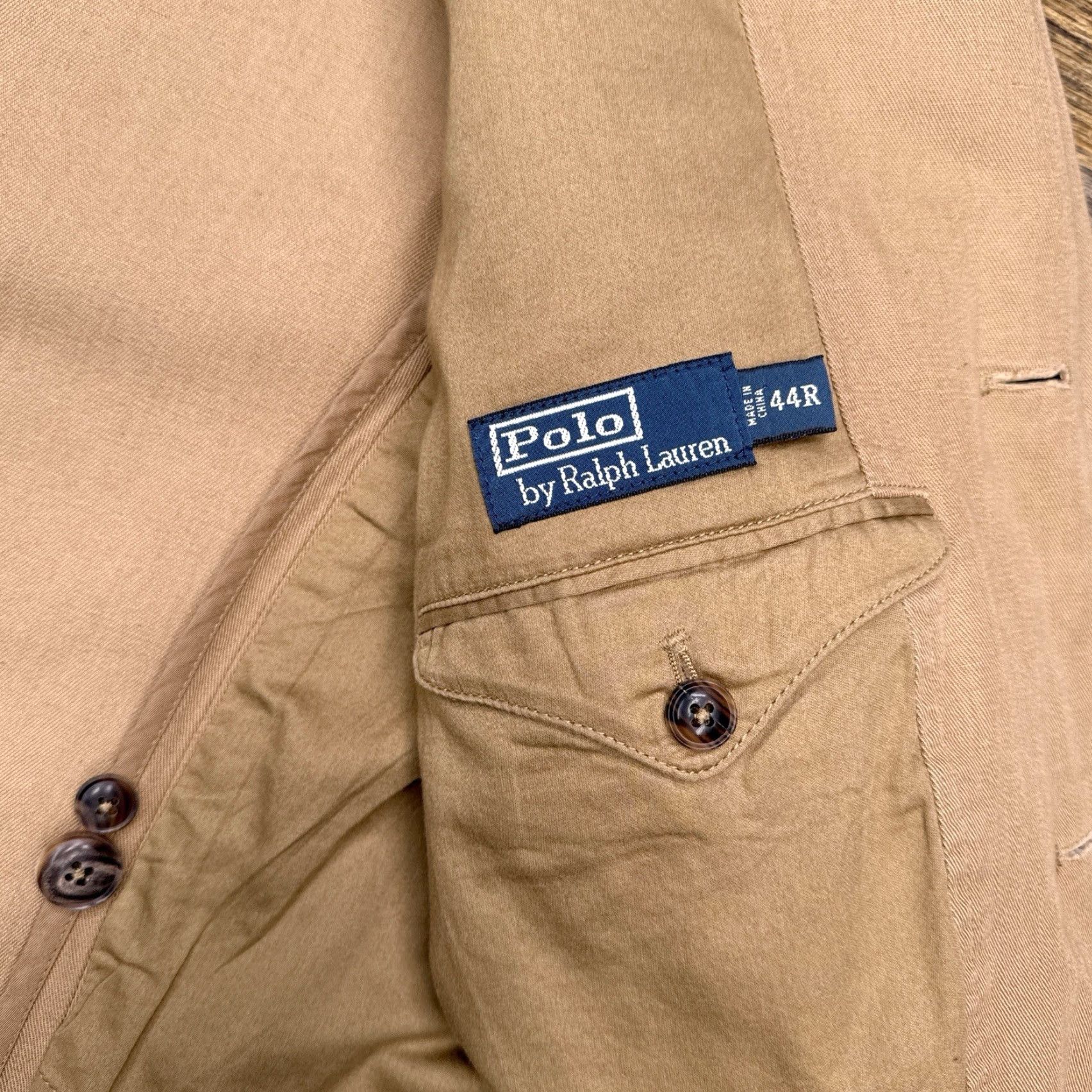 Polo Ralph Lauren Polo Ralph Lauren Sport Coat Blazer Jacket Linen Cotton 44R Tan Brown Notch Single-Vented Regular Three-Button Front Vintage No Size US XXL / EU 58 / 5 - 4 Thumbnail