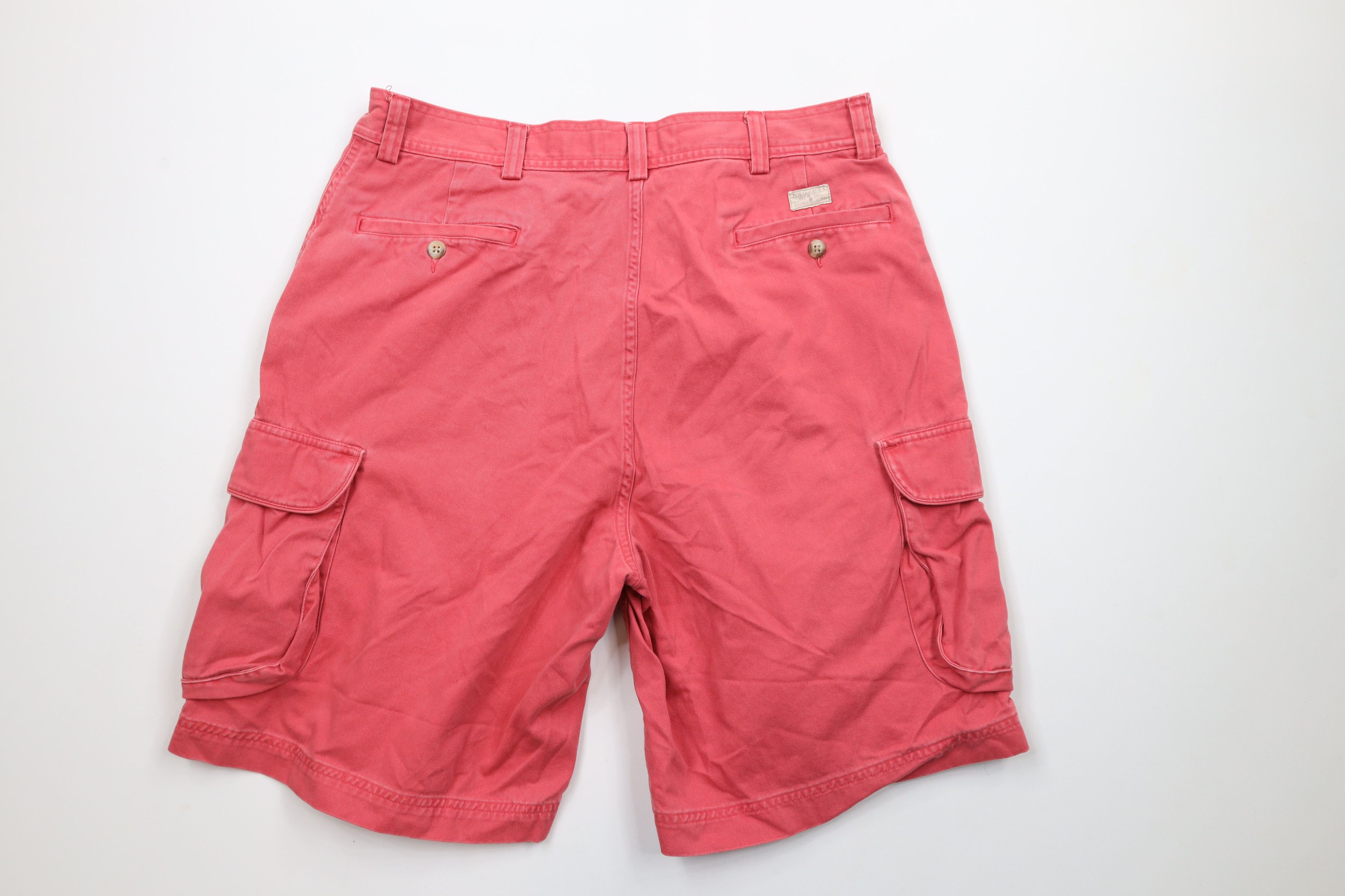 Ralph Lauren × Vintage Vintage 90s Ralph Lauren Out Heavyweight Cargo Shorts Pink Size US 35 - 8 Thumbnail