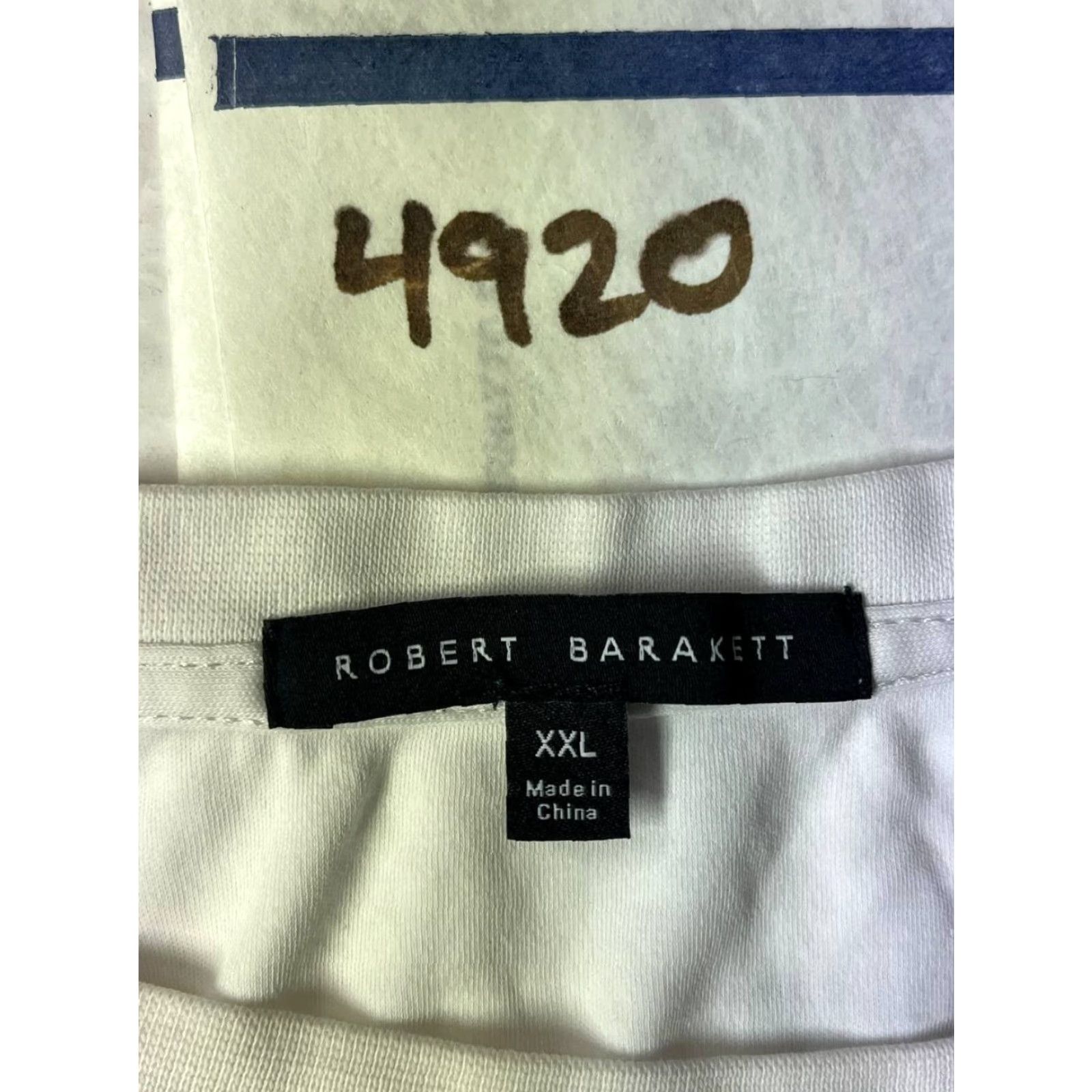 Vintage Robert Barakett T Shirt Orion White Pima Cotton Short Sleeve Mens 2XL White Cowboy Western Tagless Crew Neck Size US XXL / EU 58 / 5 - 8 Thumbnail