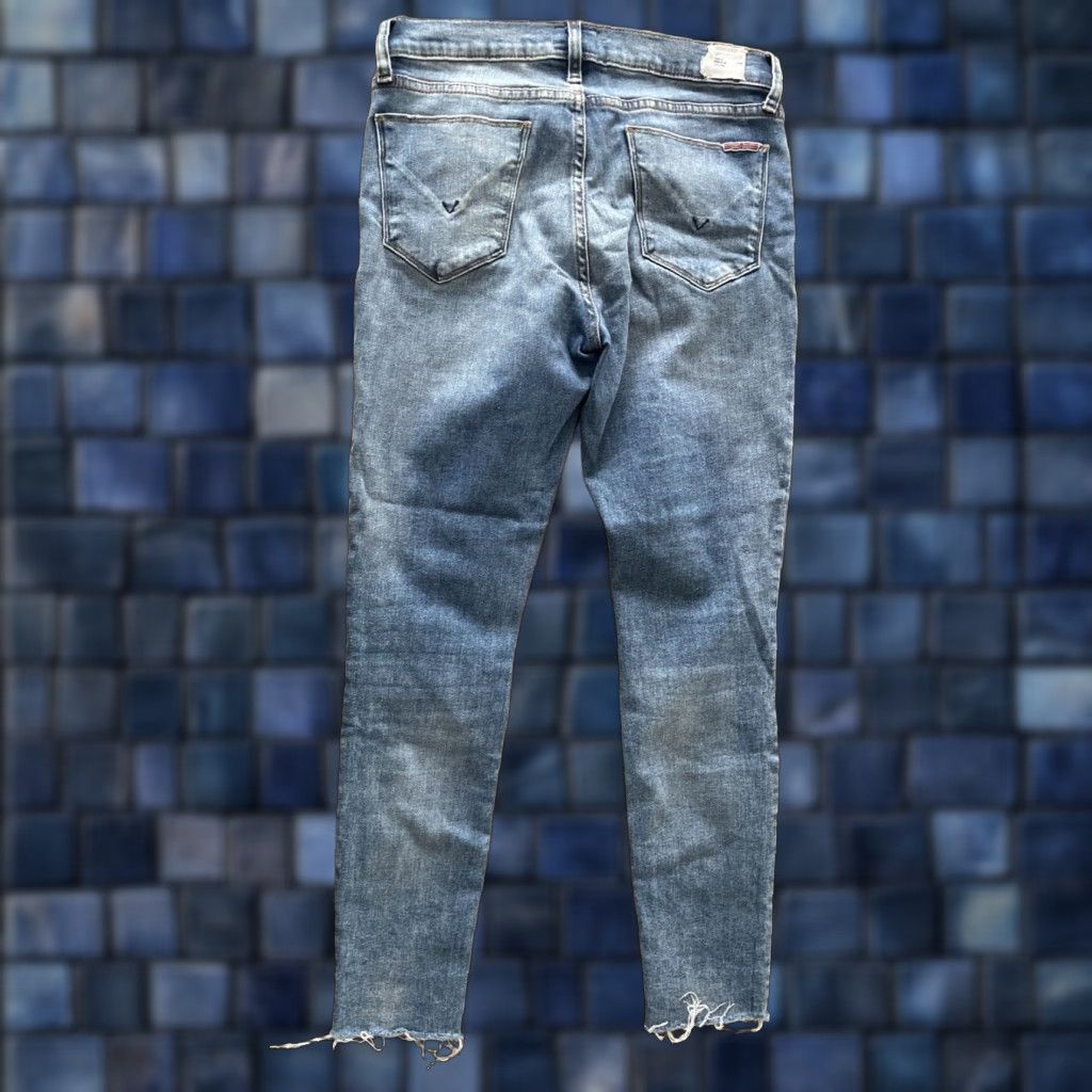 Hudson Hudson Krista Super Skinny Jeans Womens 28 Distressed Denim 30x28 Slim Zip Cotton Blend Blue Logo Inseam 28 Size 28" / US 6 / IT 42 - 1 Thumbnail