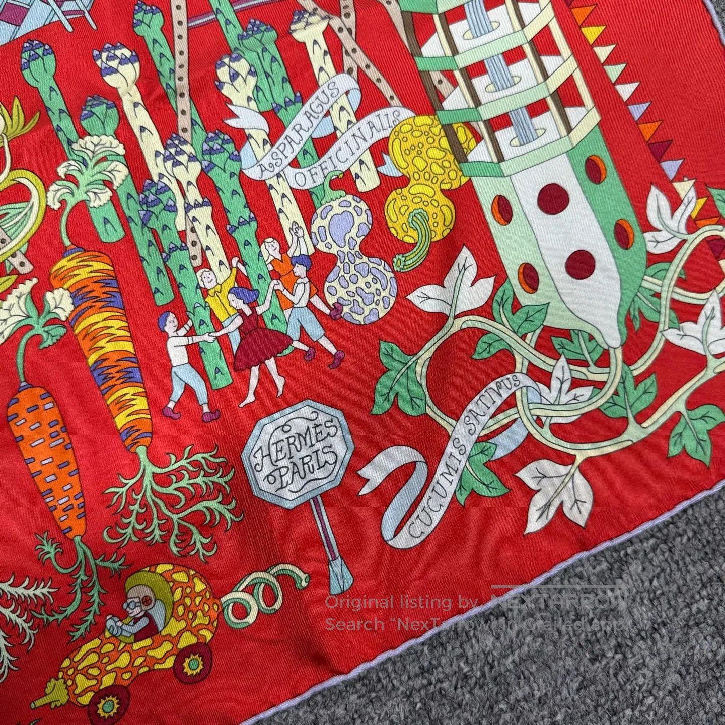 Hermes Hermes The Adventure of the Vegetable: The Silk Scarf| Size ONE SIZE - 4 Thumbnail