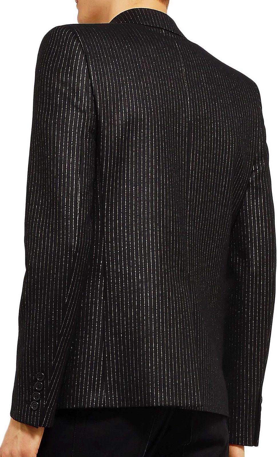 Saint Laurent Paris SAINT LAURENT Double-Breasted Black Pinstripe Blazer Size 50 Size 50R - 14 Thumbnail