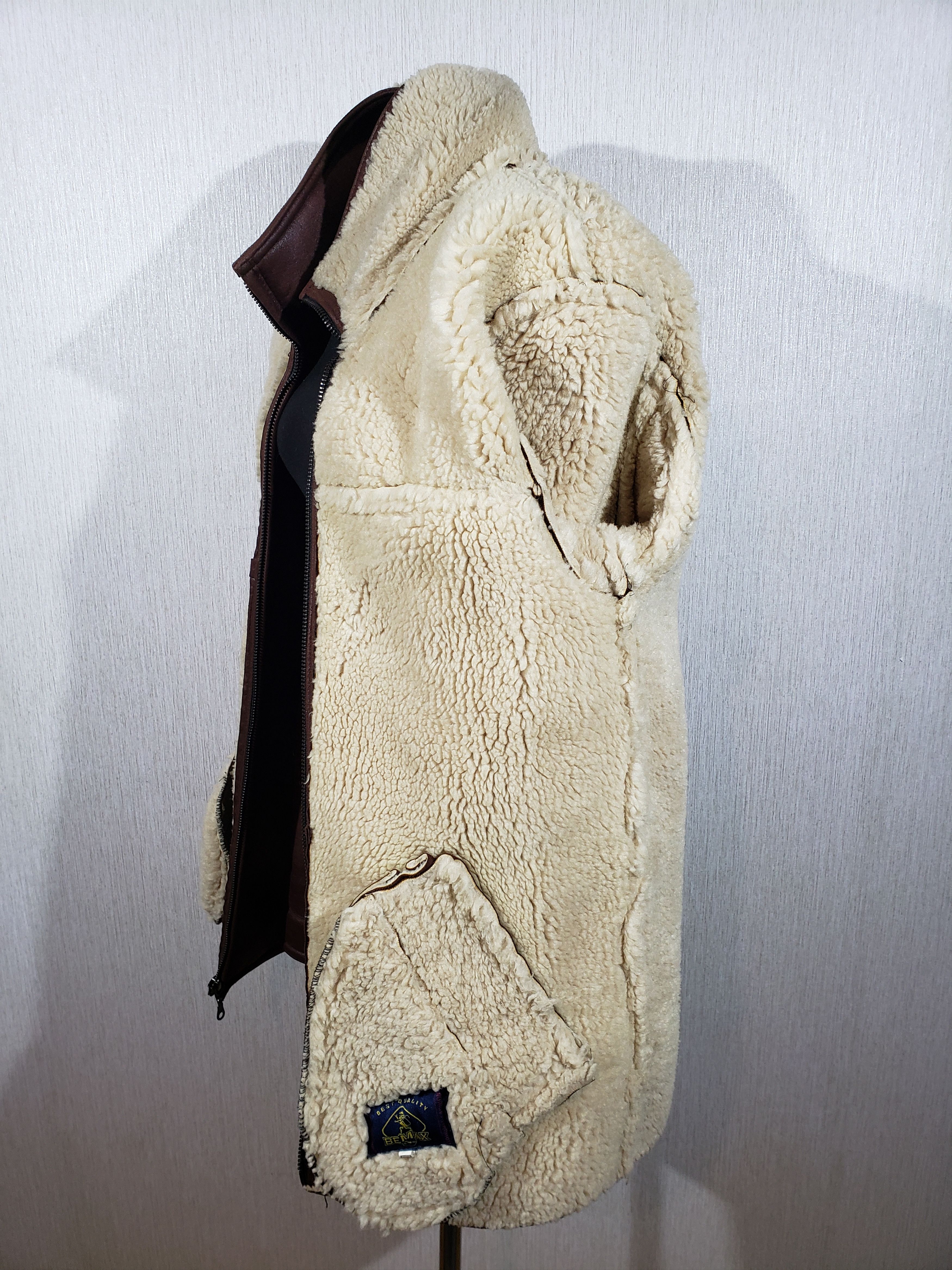 Other Men's brown faux fur sheepskin coat. Size US M / EU 48-50 / 2 - 9 Thumbnail