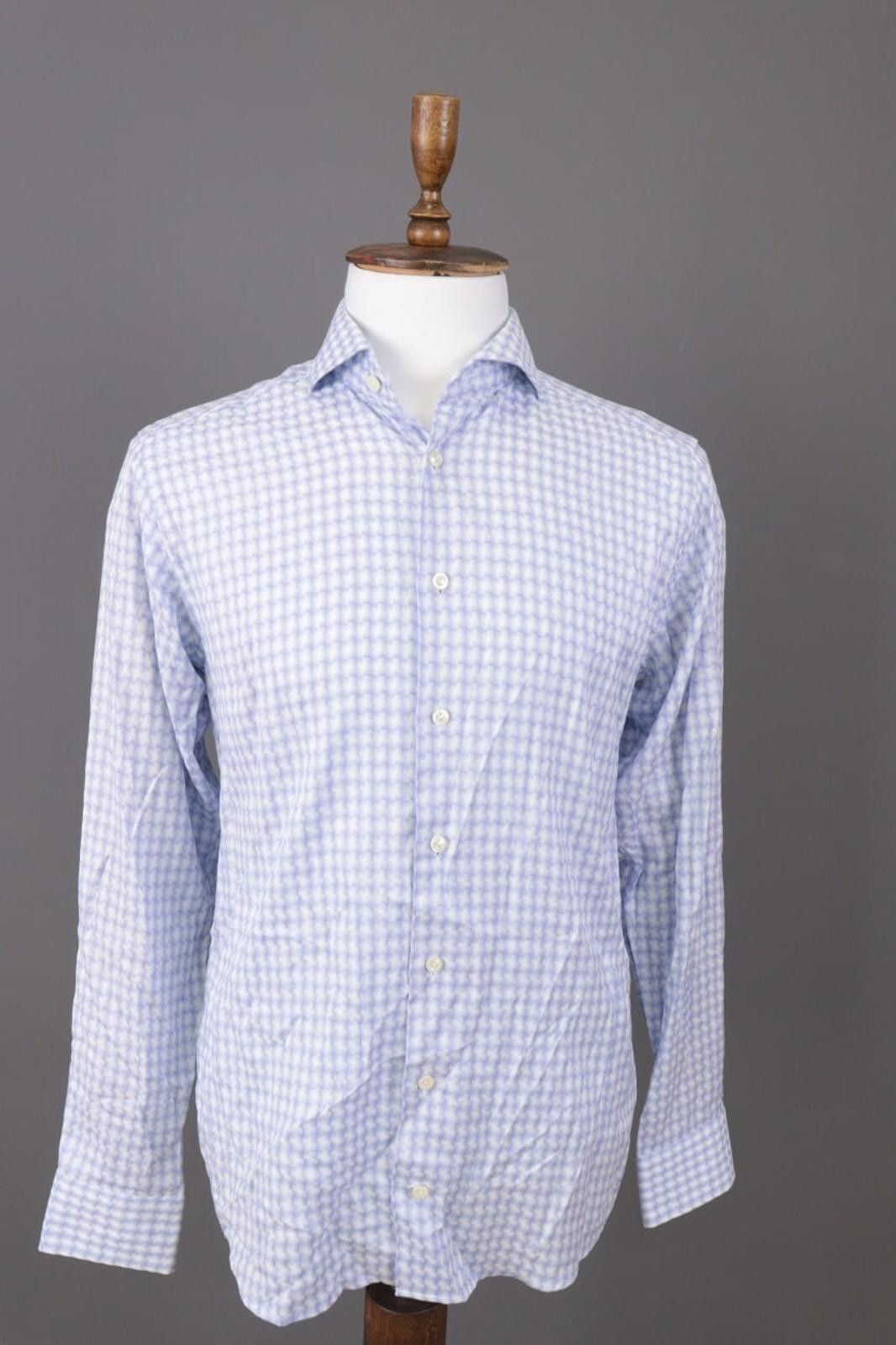 Eton Eton Slim Fit Blue Signature Twill Dress Shirt 42 / 17 Size US M / EU 48-50 / 2 - 1 Thumbnail