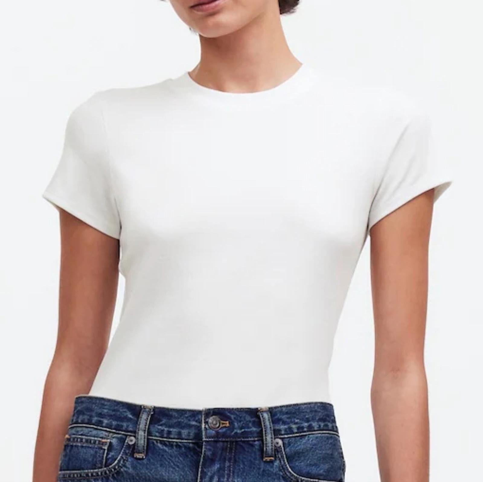 Madewell Madewell (Re)generative Cotton Ribbed Crewneck Tee Size XXS / US 00 / IT 34 - 6 Thumbnail