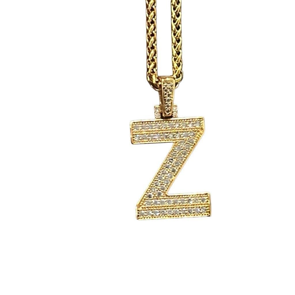 Other Keystyle Z Initial Zirconium Gold Tone Bling Necklace Adjust Size ONE SIZE - 3 Thumbnail