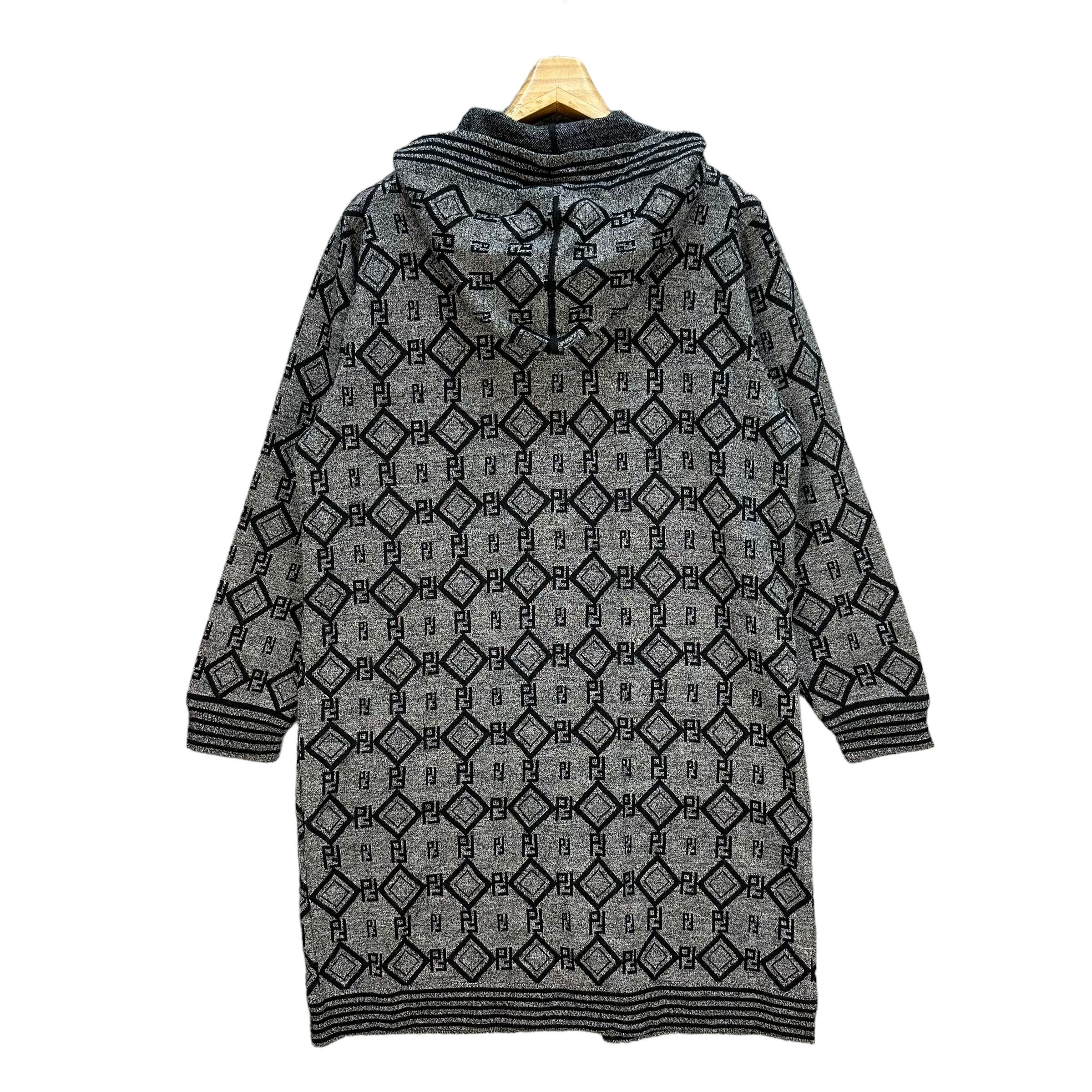 Japanese Brand FREDO Paris Monogram Hooded Long Jacket #A8-0199 Size L / US 10 / IT 46 - 10 Thumbnail