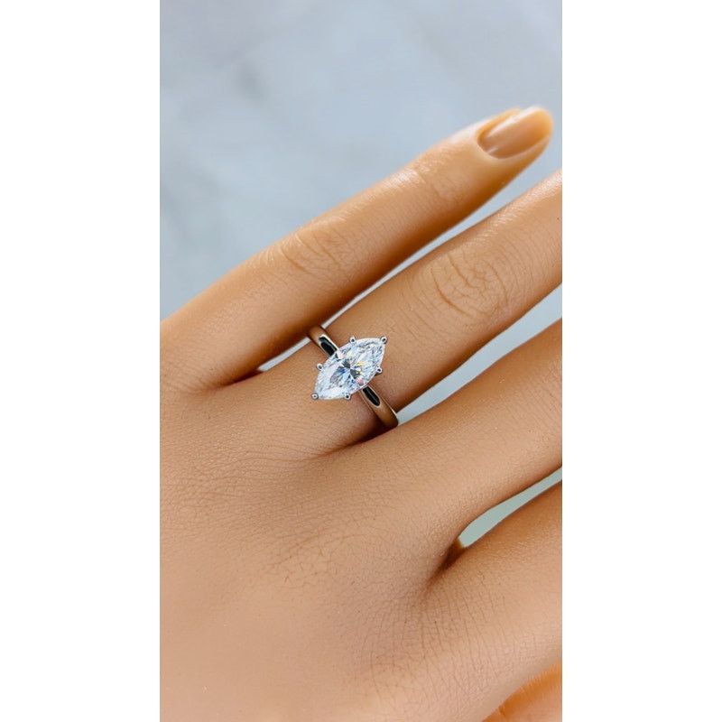Other 2ct Marquise Cut Moissanite Solitaire Engagement Ring Size ONE SIZE - 5 Thumbnail