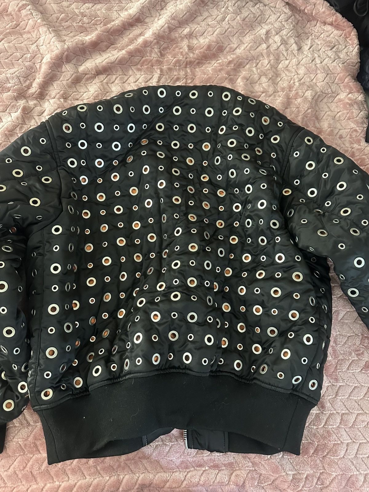 Alexander Wang Alexander Wang Leather Trimmed Eyelet Embellished Bomber Size US XS / EU 42 / 0 - 7 Thumbnail