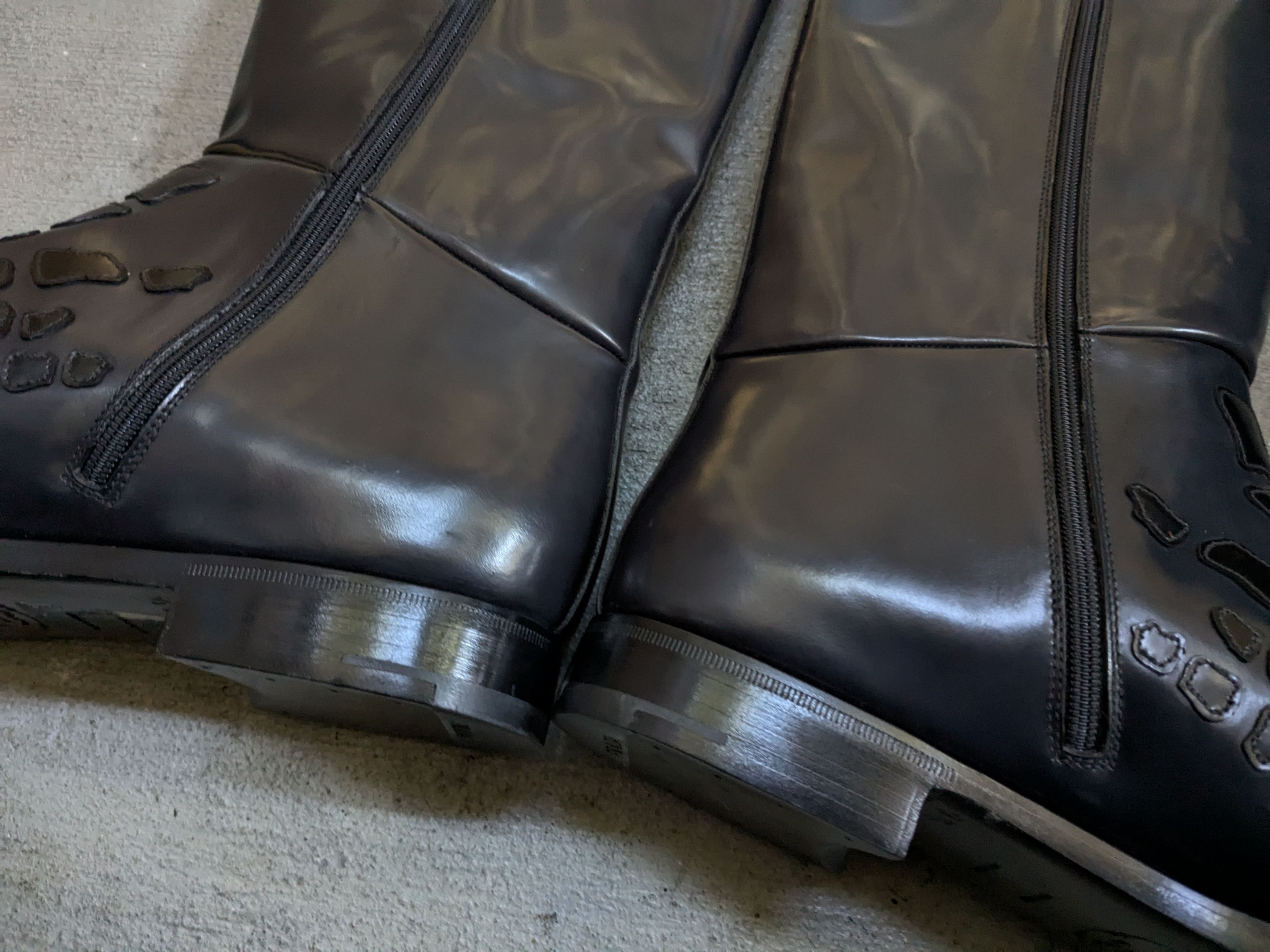 Prada Prada Boots Black Gray Leather 10.5 Side Zip Skeleton Size US 10.5 / EU 43-44 - 10 Thumbnail