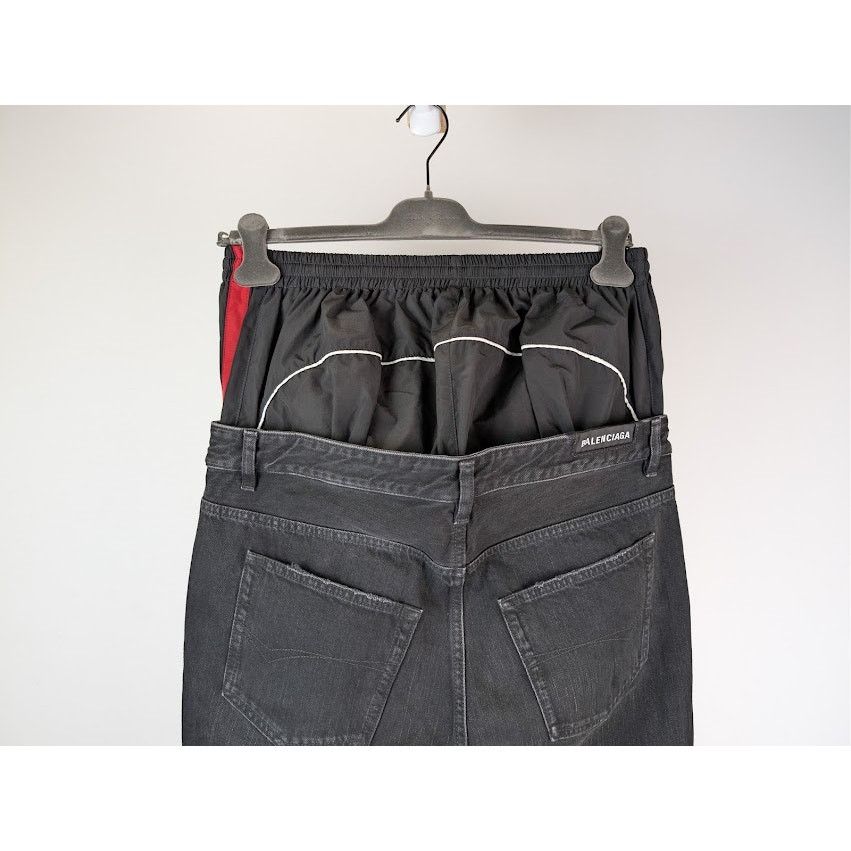 Balenciaga o1rshd1 Q:2 / Layered Kuroki Denim Jeans in Midnight Black Size US 32 / EU 48 - 13 Thumbnail