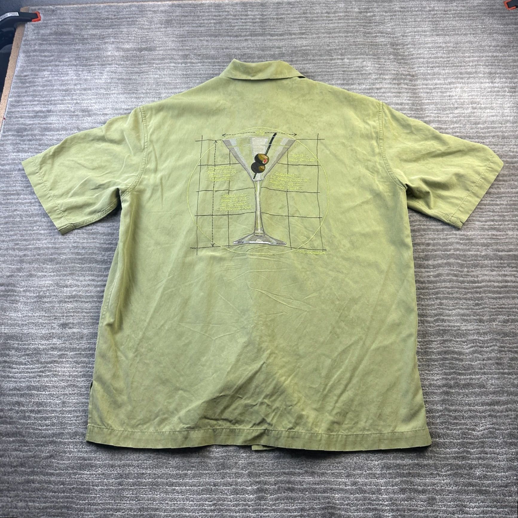 Tori Richard Tori Richard Shirt Mens Medium Green Panel Back Button Up Wine Size US M / EU 48-50 / 2 - 3 Thumbnail