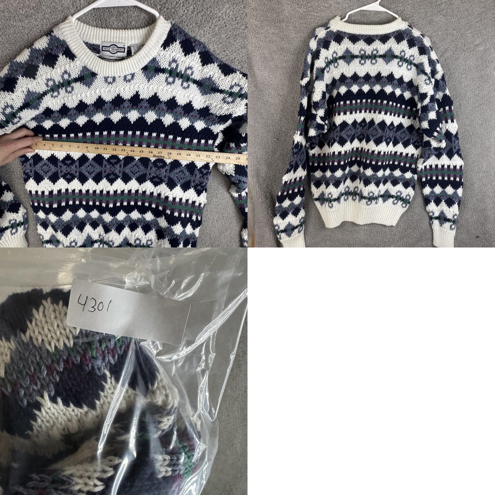Vintage VINTAGE Gulf Traders Sweater Mens Large Navy Fair Isle Chunky Knit Hong Kong Size US L / EU 52-54 / 3 - 9 Thumbnail