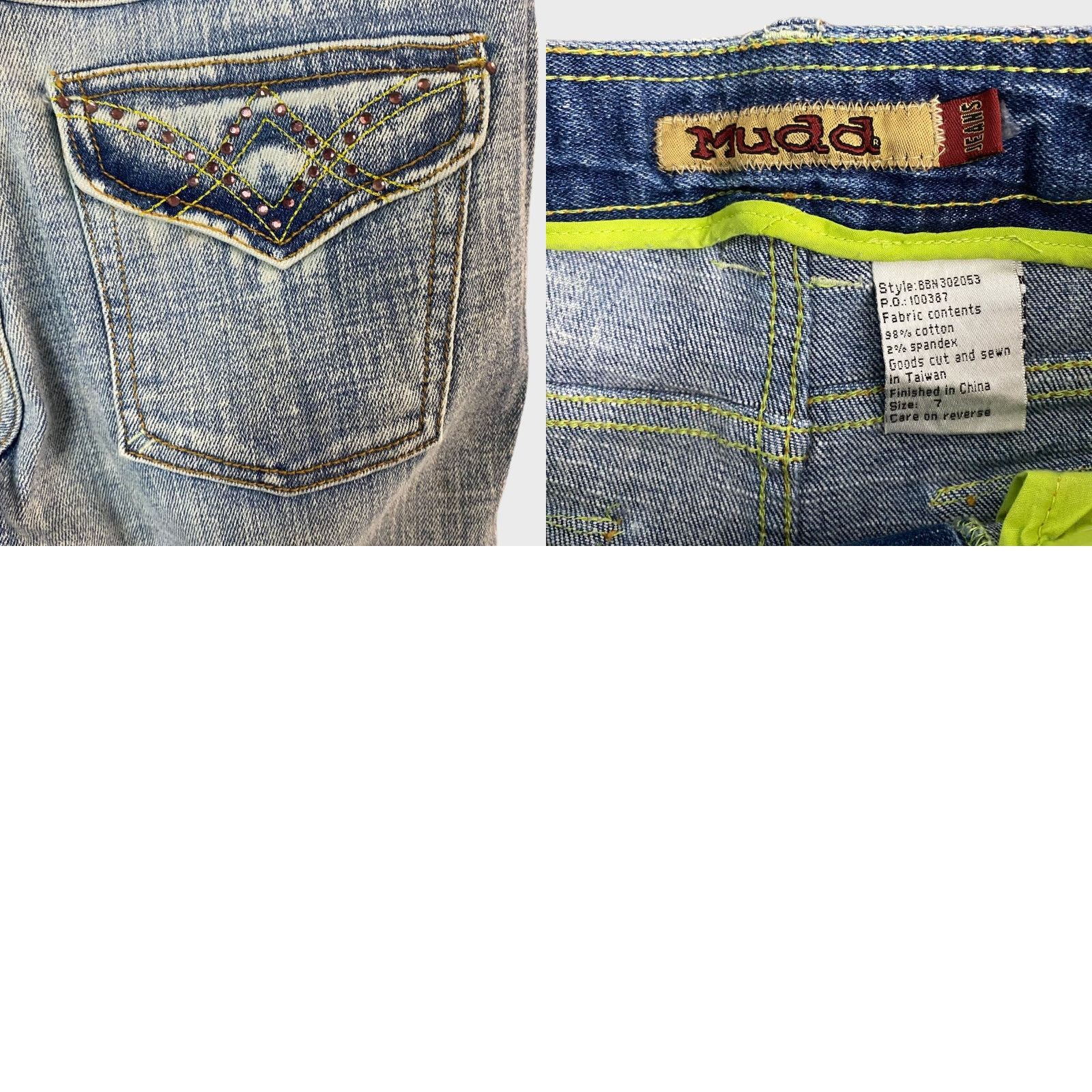 Denime VINTAGE Y2K Mudd Low-Rise Capri Jeans Denim Blue Light Wash Rhinestone Stretch Womens 7 Capri Jeans Blue Rhinestone Pockets 5-Pocket Size 28" / US 6 / IT 42 - 8 Thumbnail