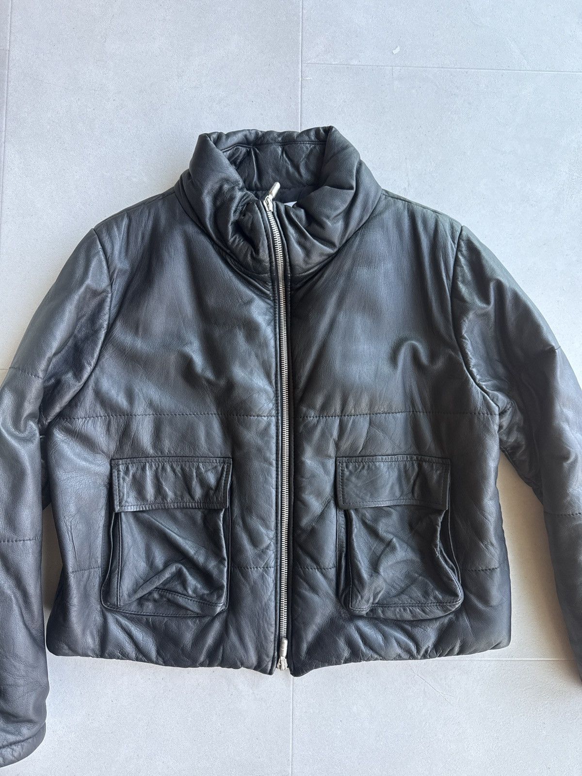 Rhude Rhude black leather puffer jacket sz L Size US L / EU 52-54 / 3 - 2 Thumbnail