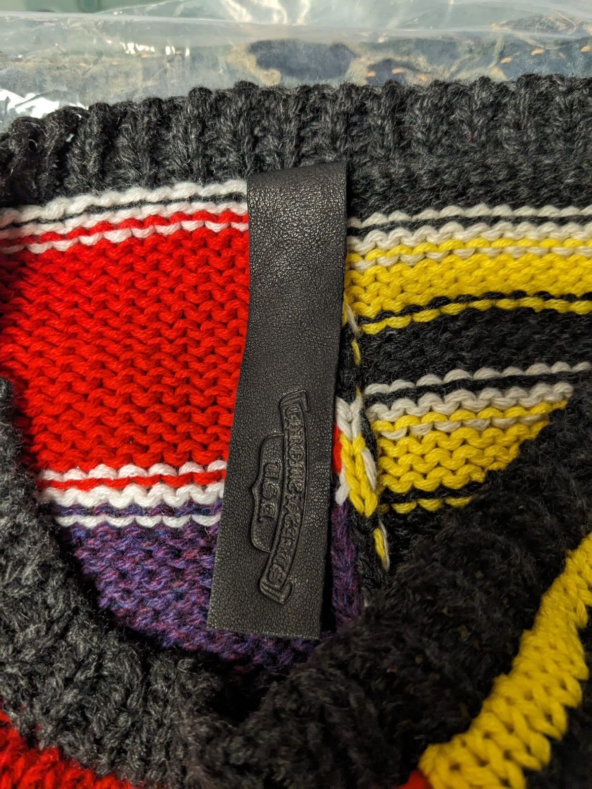 Chrome Hearts WOMENS CHROME HEARTS CASHMERE PATCHWORK SHORT SWEATER Size M / US 6-8 / IT 42-44 - 7 Thumbnail