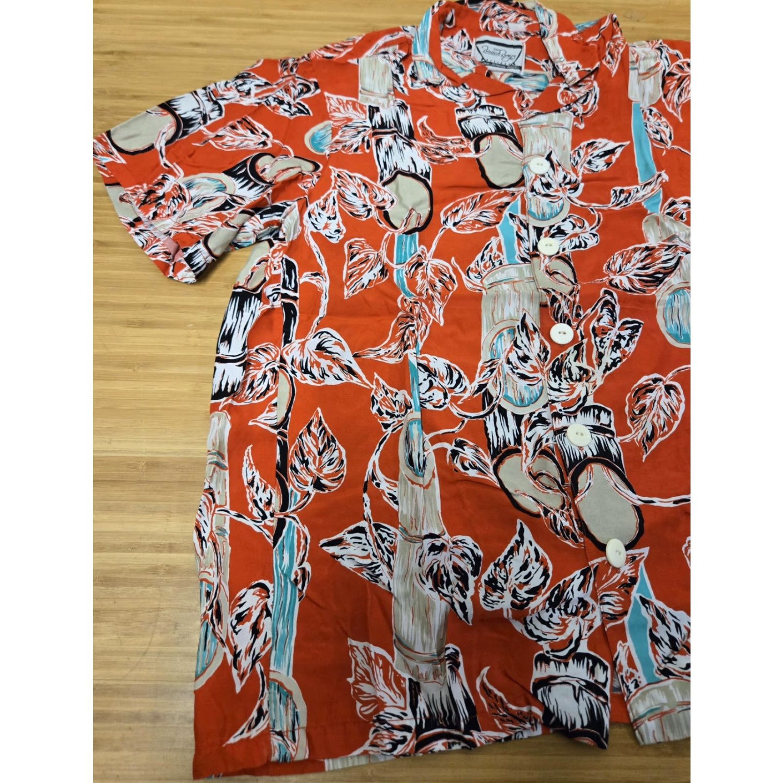 ALOHAS VINTAGE The Beach Boys Designs Shirt Mens XL Orange Hawaiian Aloha Bamboo 90s Size US XXL / EU 58 / 5 - 3 Thumbnail