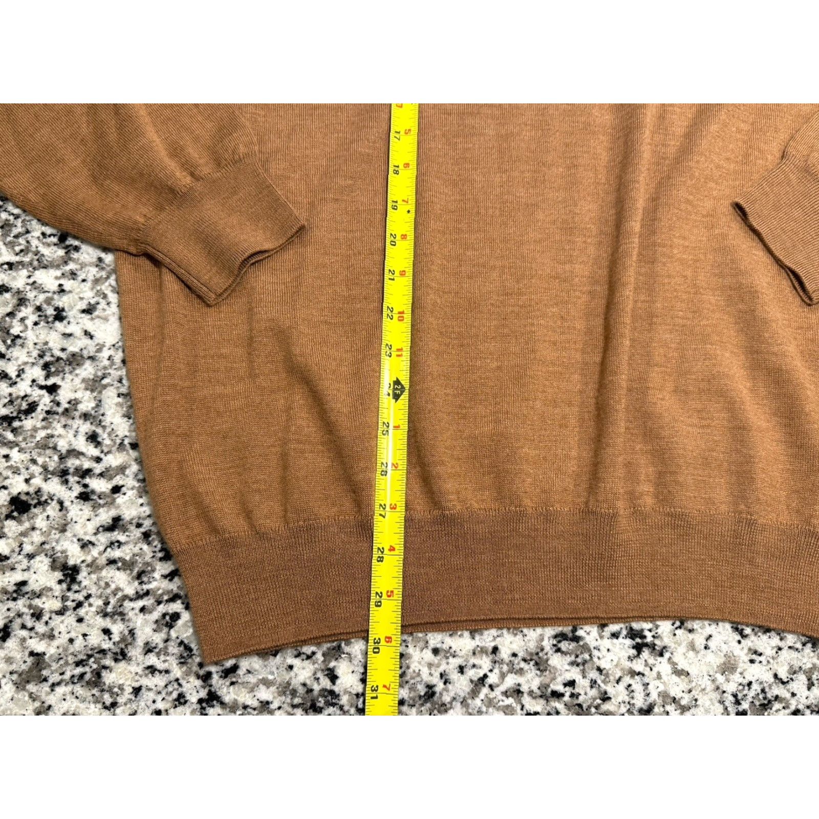 Peter Millar NWT Peter Millar Autumn Crest 1/4 Zip Sweater Camel Brown 2XL Men Pullover Knit Long Sleeve Solid Zipper Country of Origin: China Size US XXL / EU 58 / 5 - 3 Thumbnail