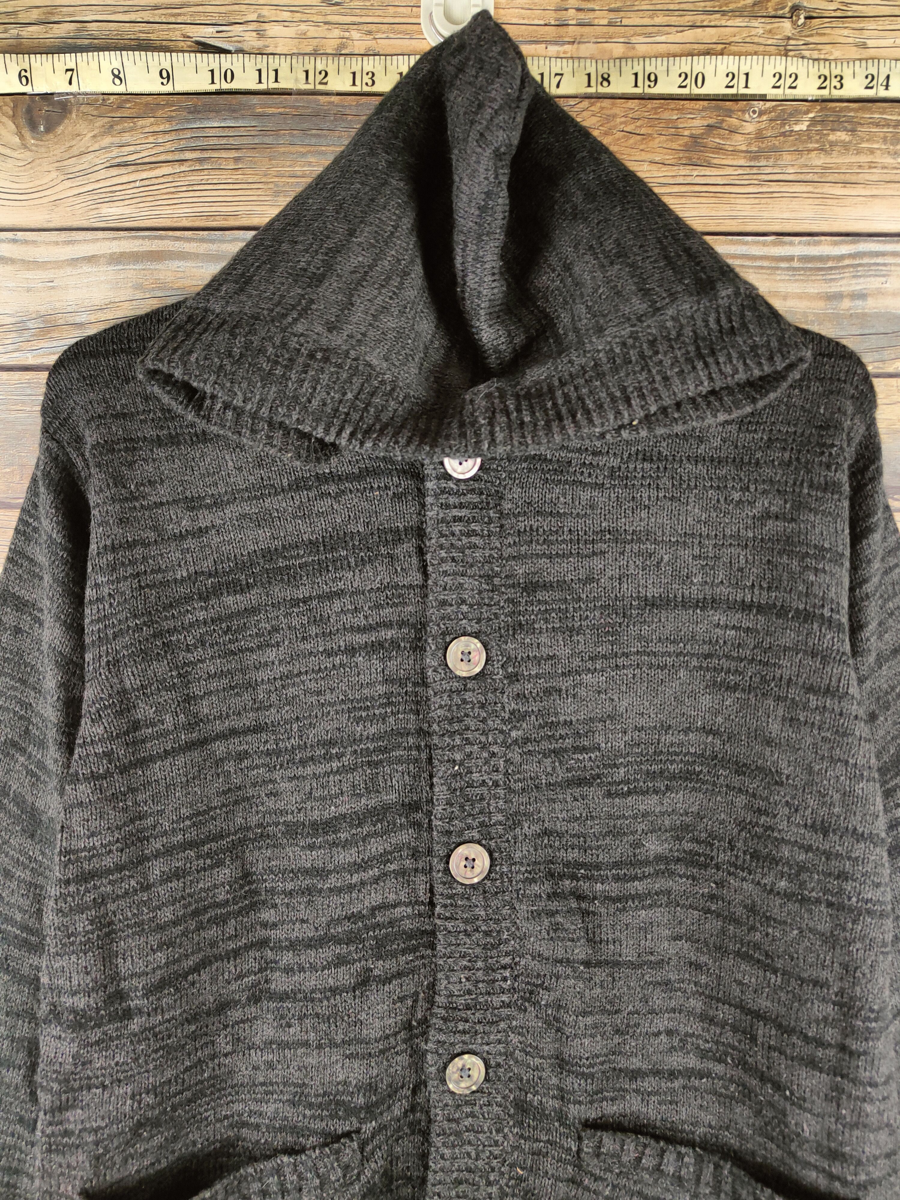 Japanese Brand DL Louis Chavlon Black Hoodie Knitwear Cardigans #46-427 Size US M / EU 48-50 / 2 - 2 Thumbnail