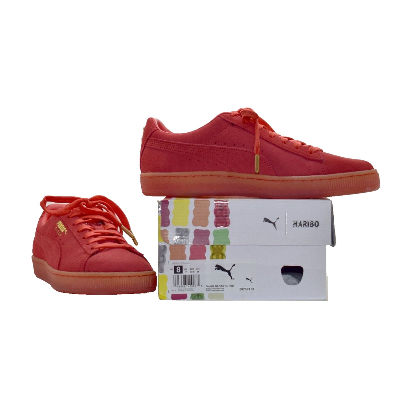 Puma PUMA Suede Haribo FL Red Suede Sneakers Shoes 382563-01 Sz 8 Size US 8 / EU 41 - 1 Thumbnail