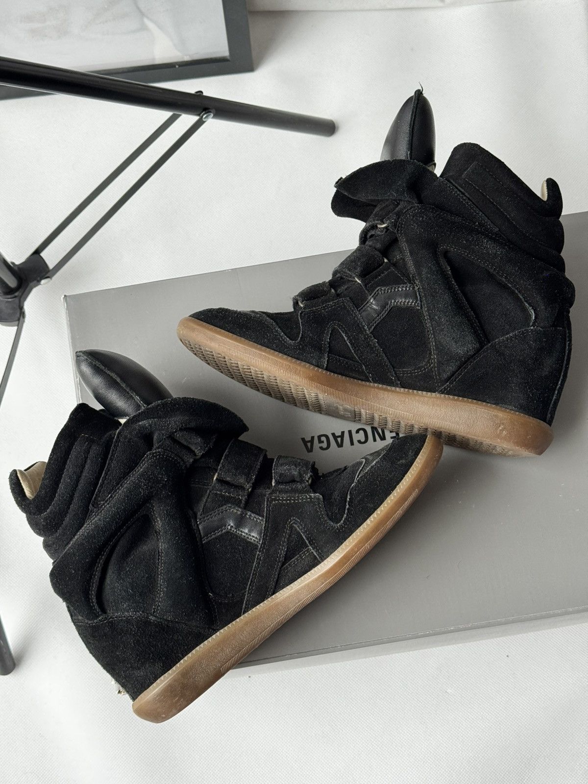 Isabel Marant Isabel Marant Bekett sneakers shoes Washed Black Suede Wedge Size US 9 / IT 39 - 17 Thumbnail