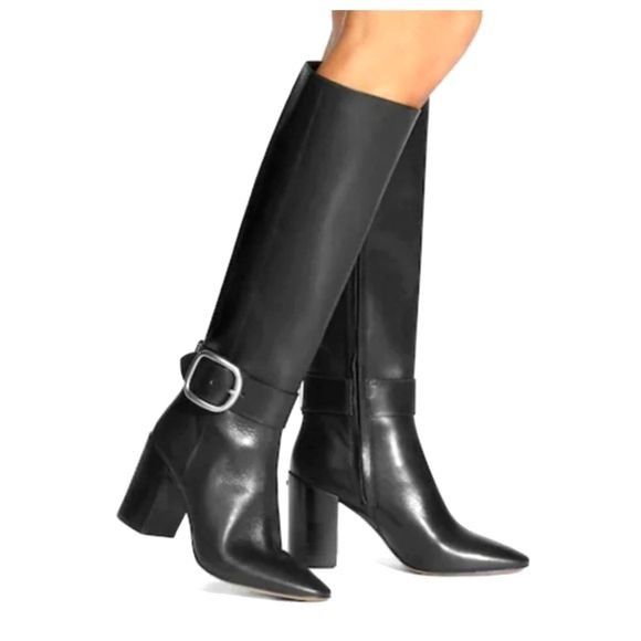 Coach Coach Evelyn Tall Zippered Black Leather ~4" Heeled Sz. 9.5 Size US 9.5 / IT 39.5 - 1 Thumbnail