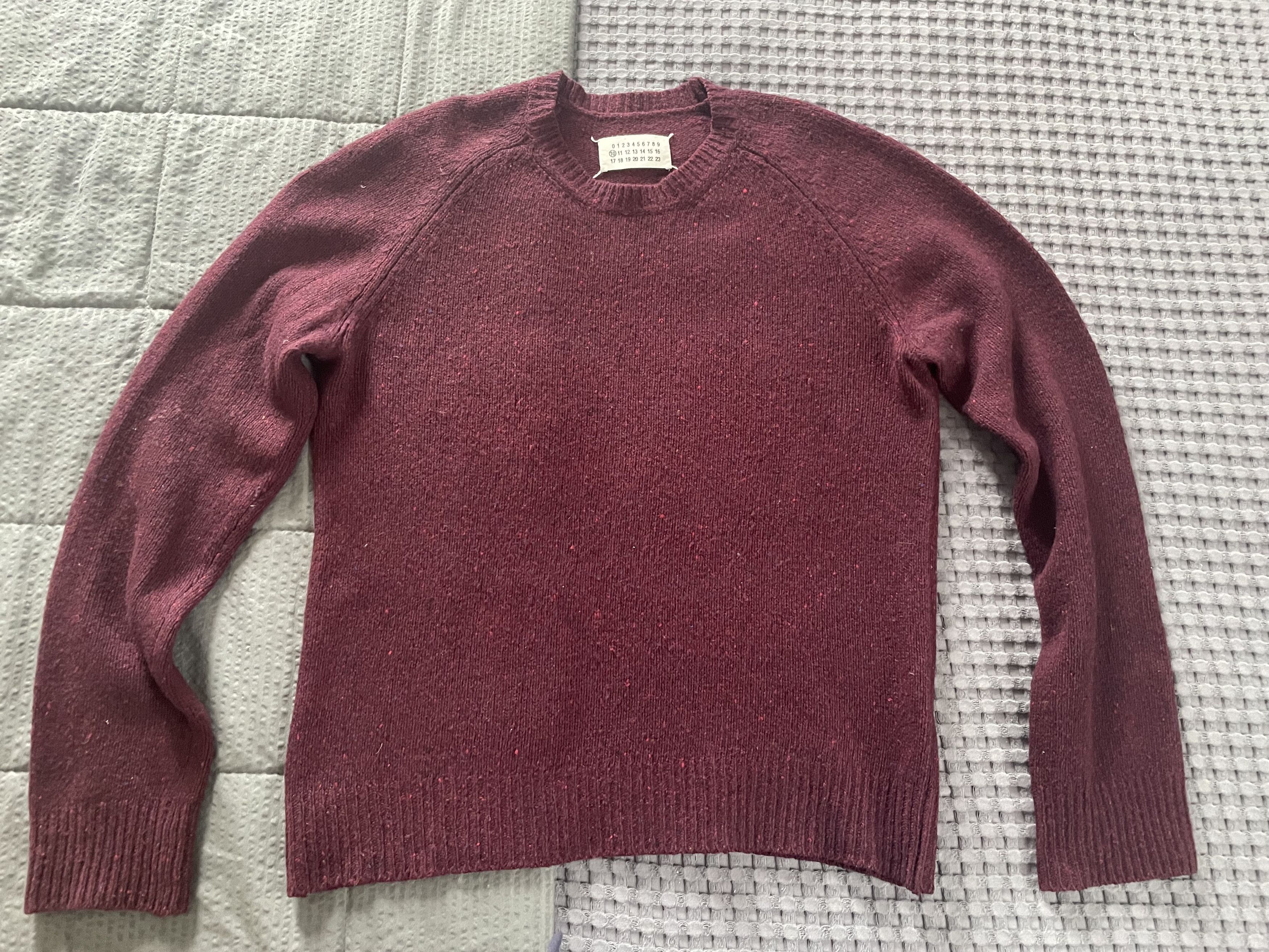 Maison Margiela Martin Margiela Sweater in Burgundy/Wine Colorway Size US M / EU 48-50 / 2 - 1 Thumbnail