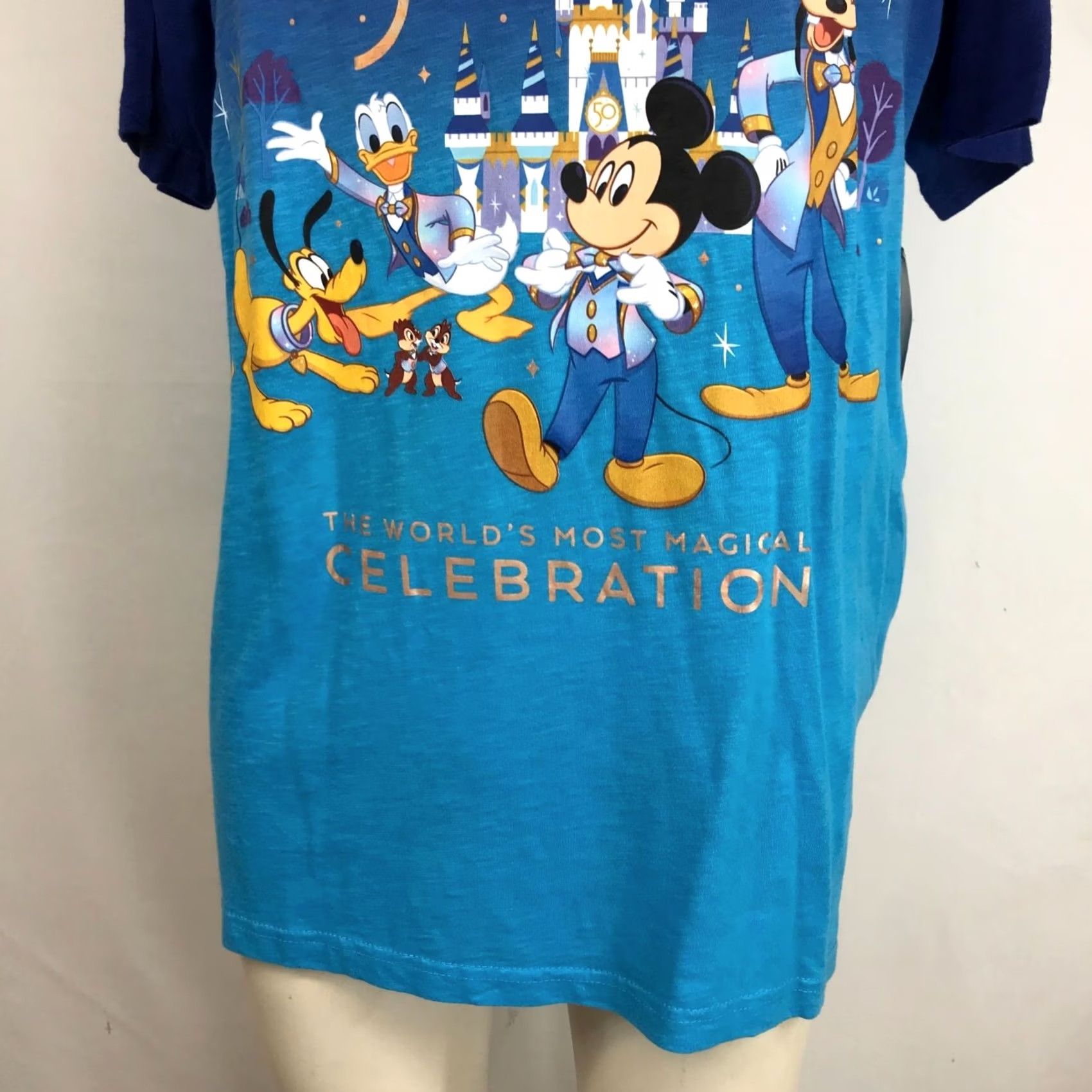 Disney DISNEY MEN'S L BLUE WALT DISNEY 50TH CELEBRATION SHORT SLEEVE T-SHIRT Size US L / EU 52-54 / 3 - 3 Thumbnail