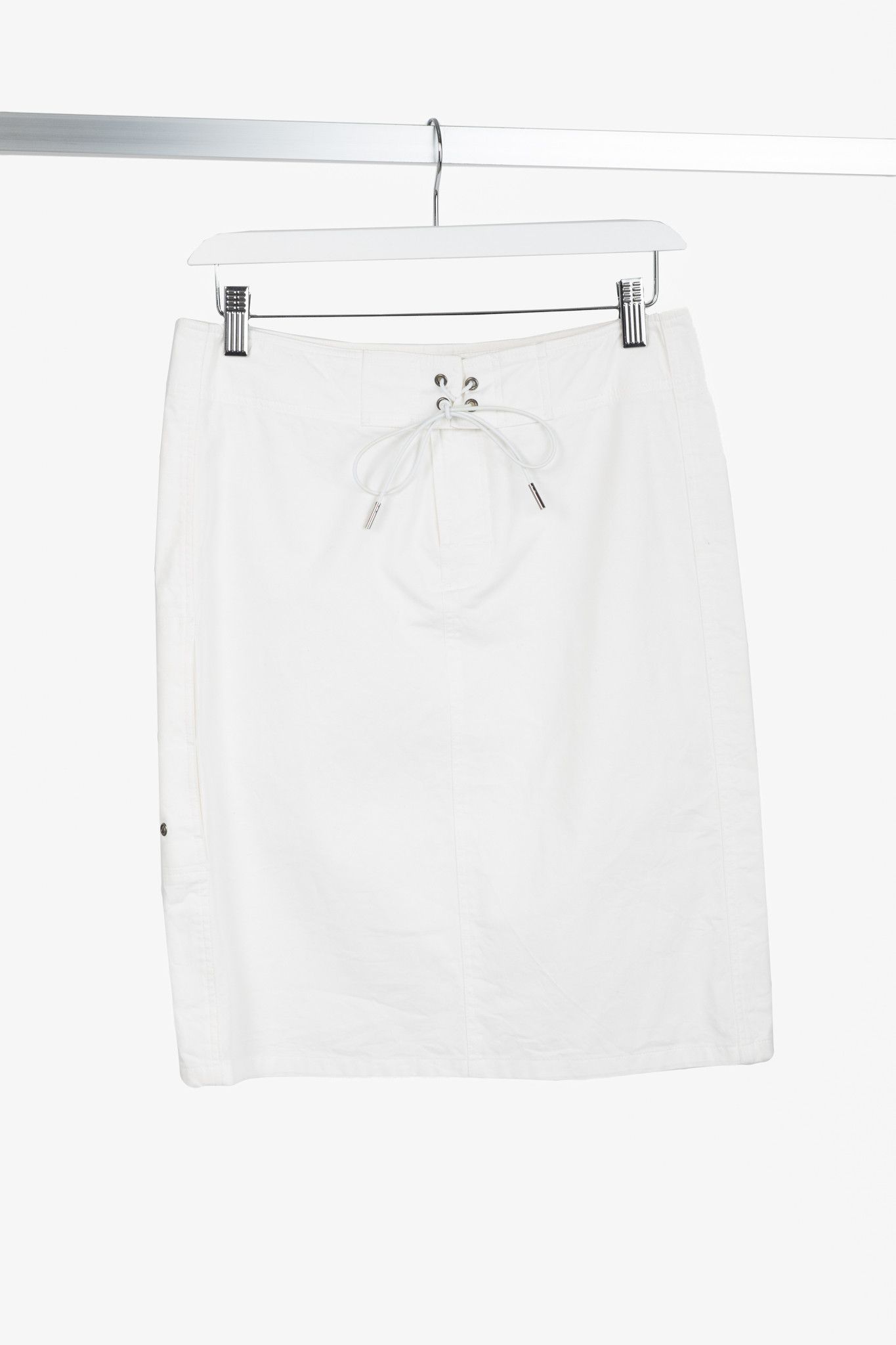 Gucci Gucci White Cotton Lace-Up Pencil Skirt Size 27" / US 4 / IT 40 - 1 Thumbnail