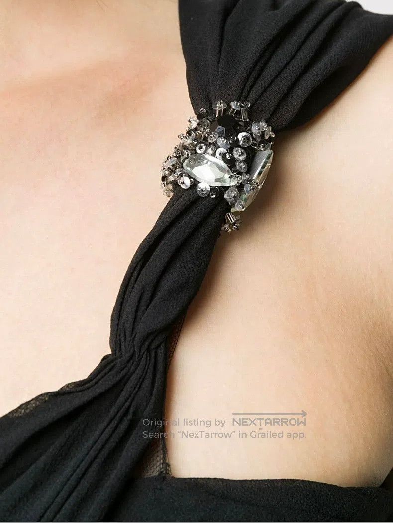 Valentino Valentino Lace one-shoulder crystal buckle dress Size M / US 6-8 / IT 42-44 - 1 Thumbnail
