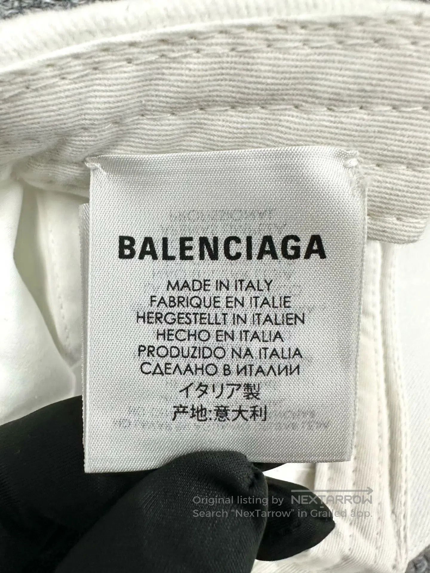 Balenciaga Balenciaga White Embroidered Letter Logo Duckbill Cap| Size ONE SIZE - 4 Thumbnail