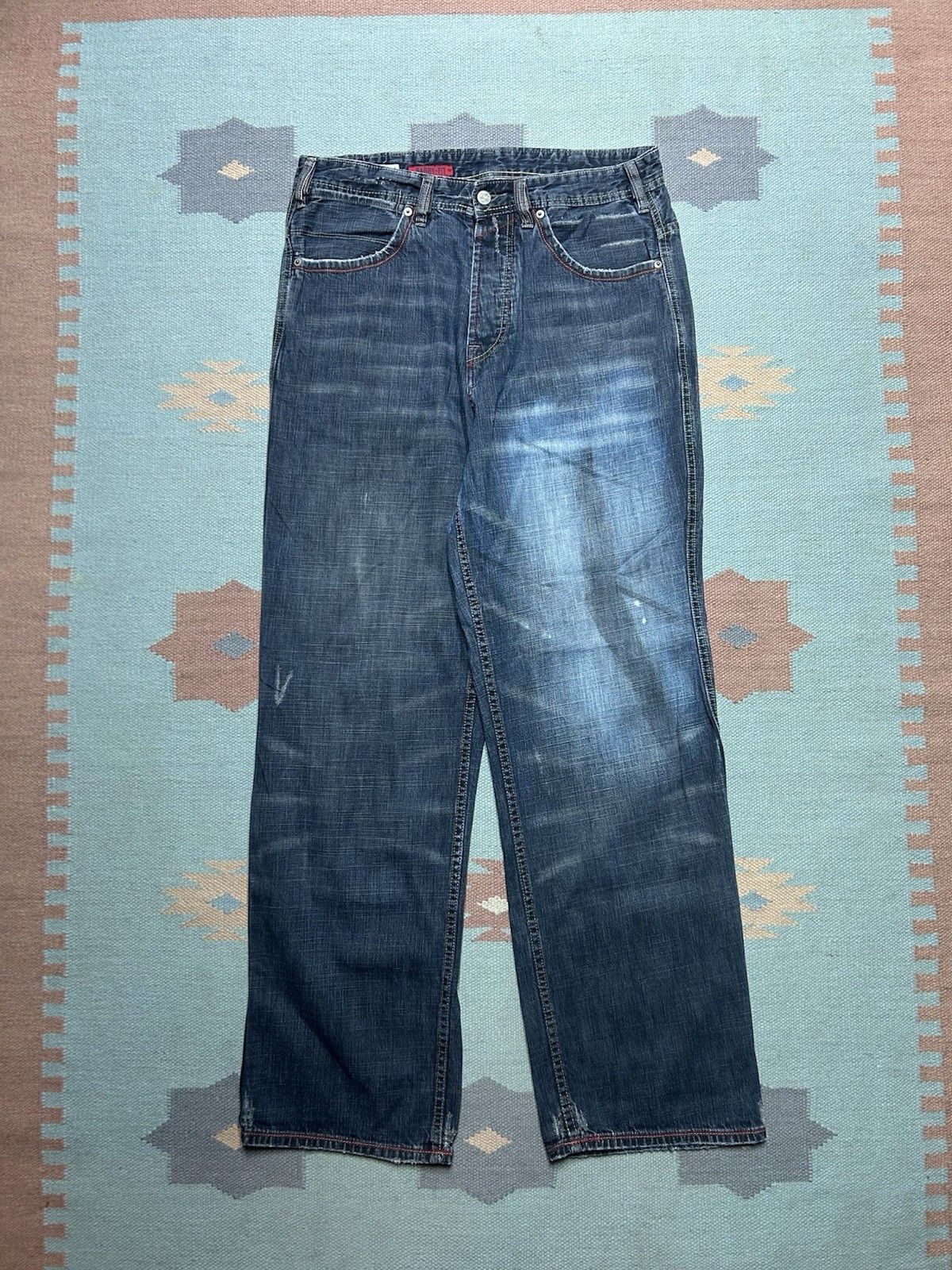 Vintage Vtg y2k baggy jeans ecko unltd embroidered wide skater 33x32 Size US 33 - 5 Thumbnail