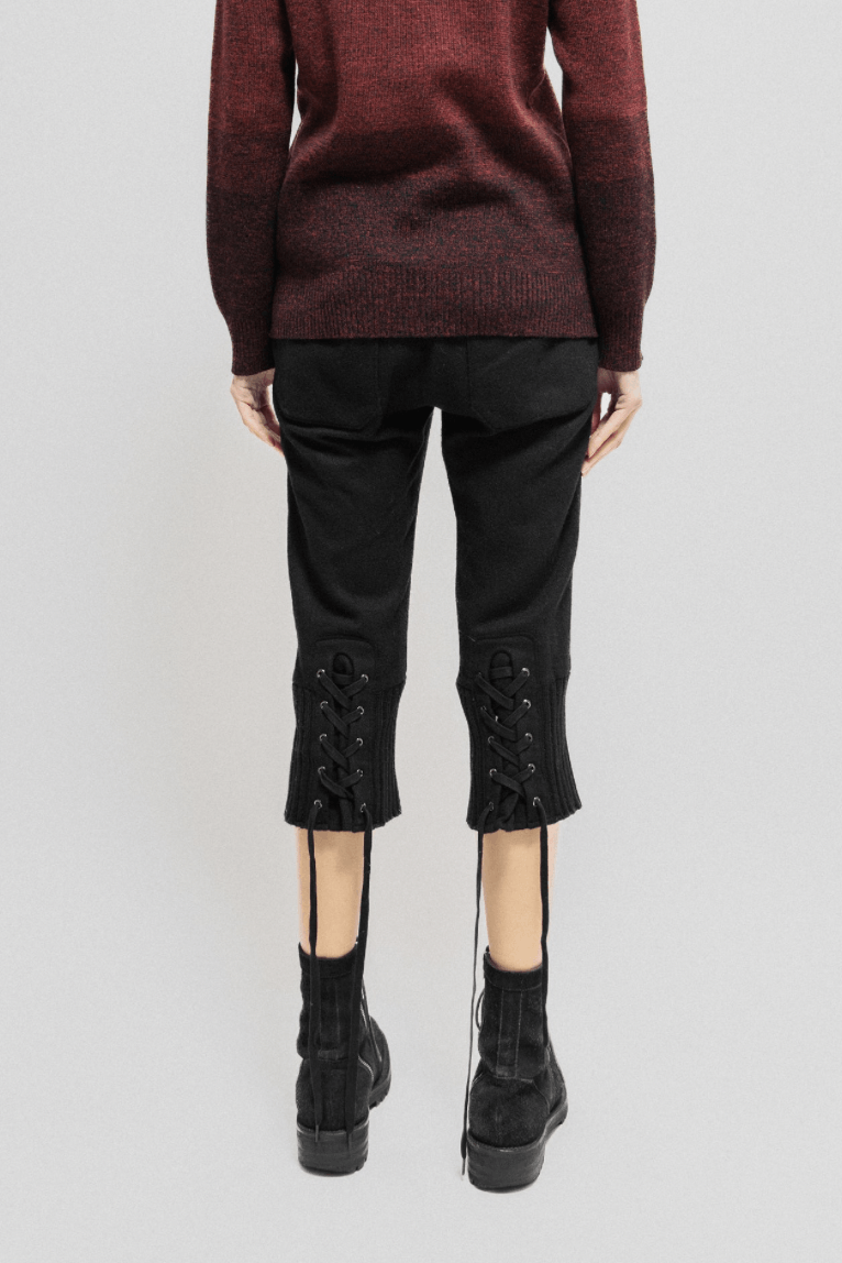 Undercover FW07 "Knit" Wool cropped pants with back lacings Size 28" / US 6 / IT 42 - 1 Thumbnail