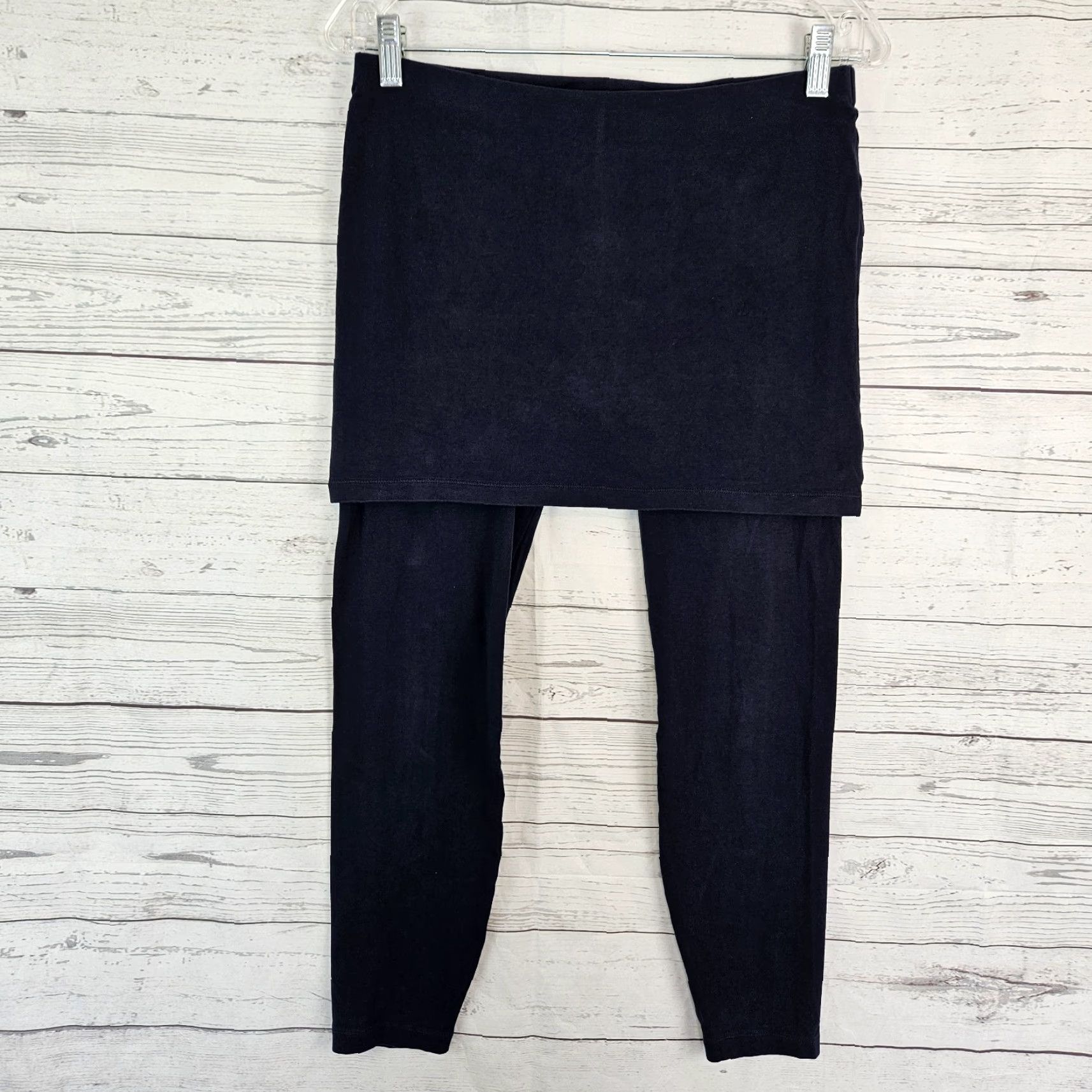 Vintage Cabi Womens Cropped Skirted Leggings Sz Small Solid Blue Pull On Size 28" / US 6 / IT 42 - 2 Thumbnail