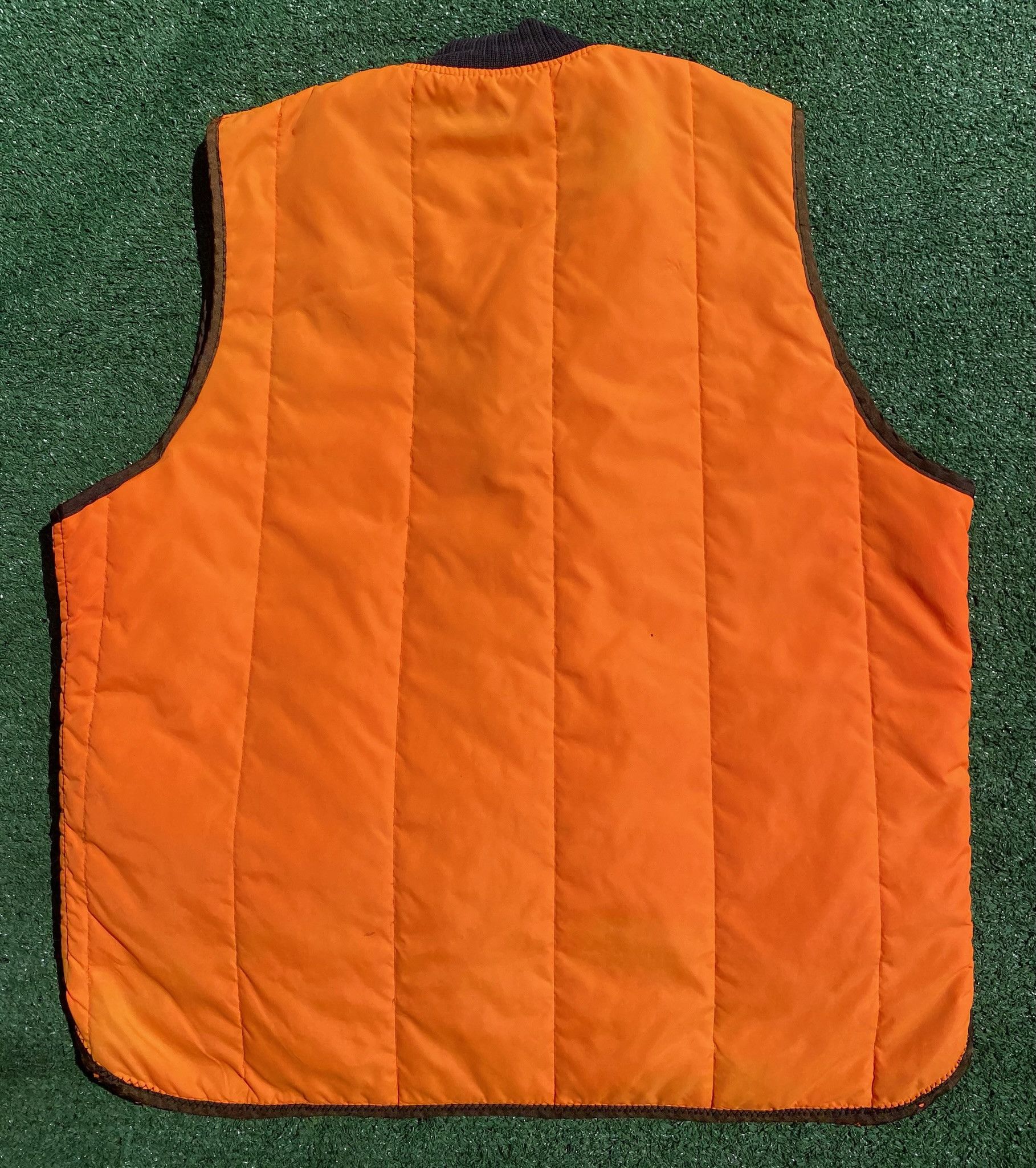 Vintage 80s Orange Camo Camouflage Reversible Distressed Vest Large Size US L / EU 52-54 / 3 - 10 Thumbnail