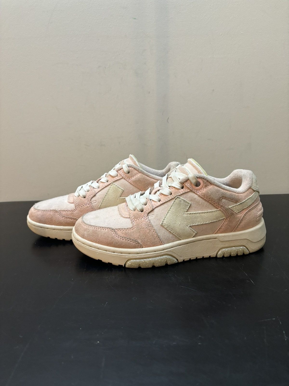 Off White Out of Office Sneakers Pale Pink Beige