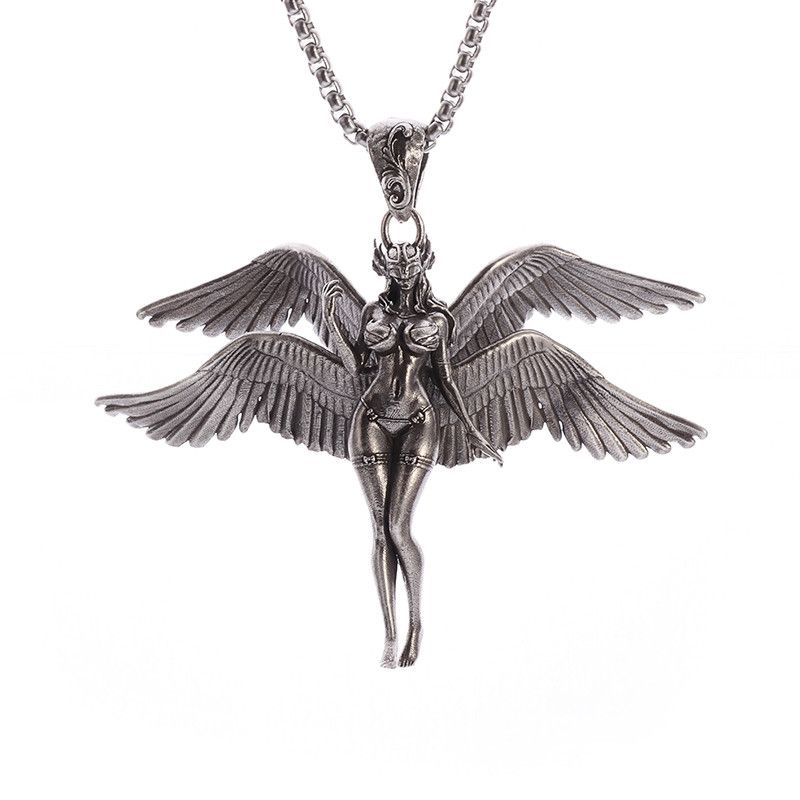 Jewelry Vintage Angel Wings Pendant Necklace Size ONE SIZE - 4 Thumbnail