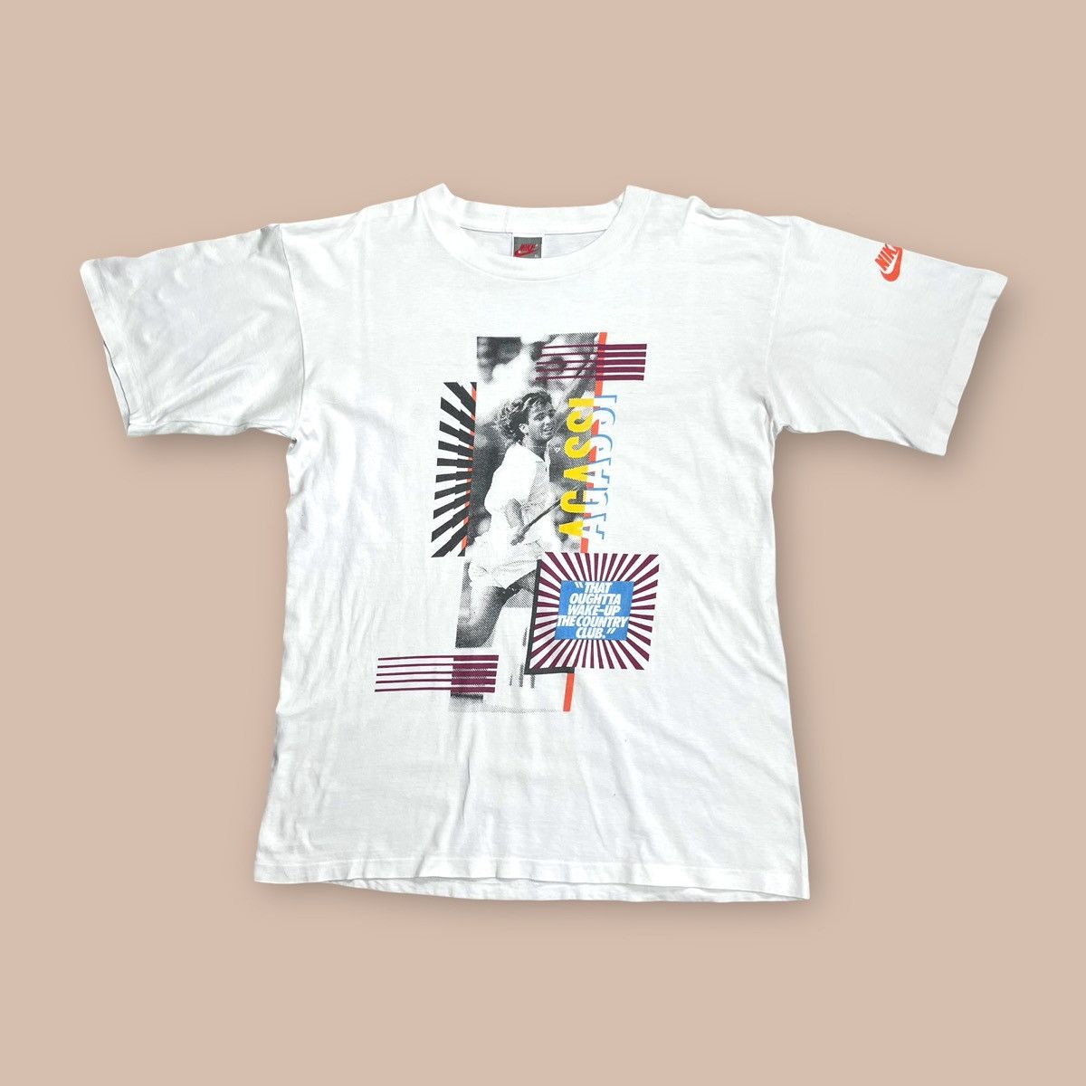 Nike Vintage 90's Nike Andre Agassi Tee Size US XL / EU 56 / 4 - 1 Thumbnail